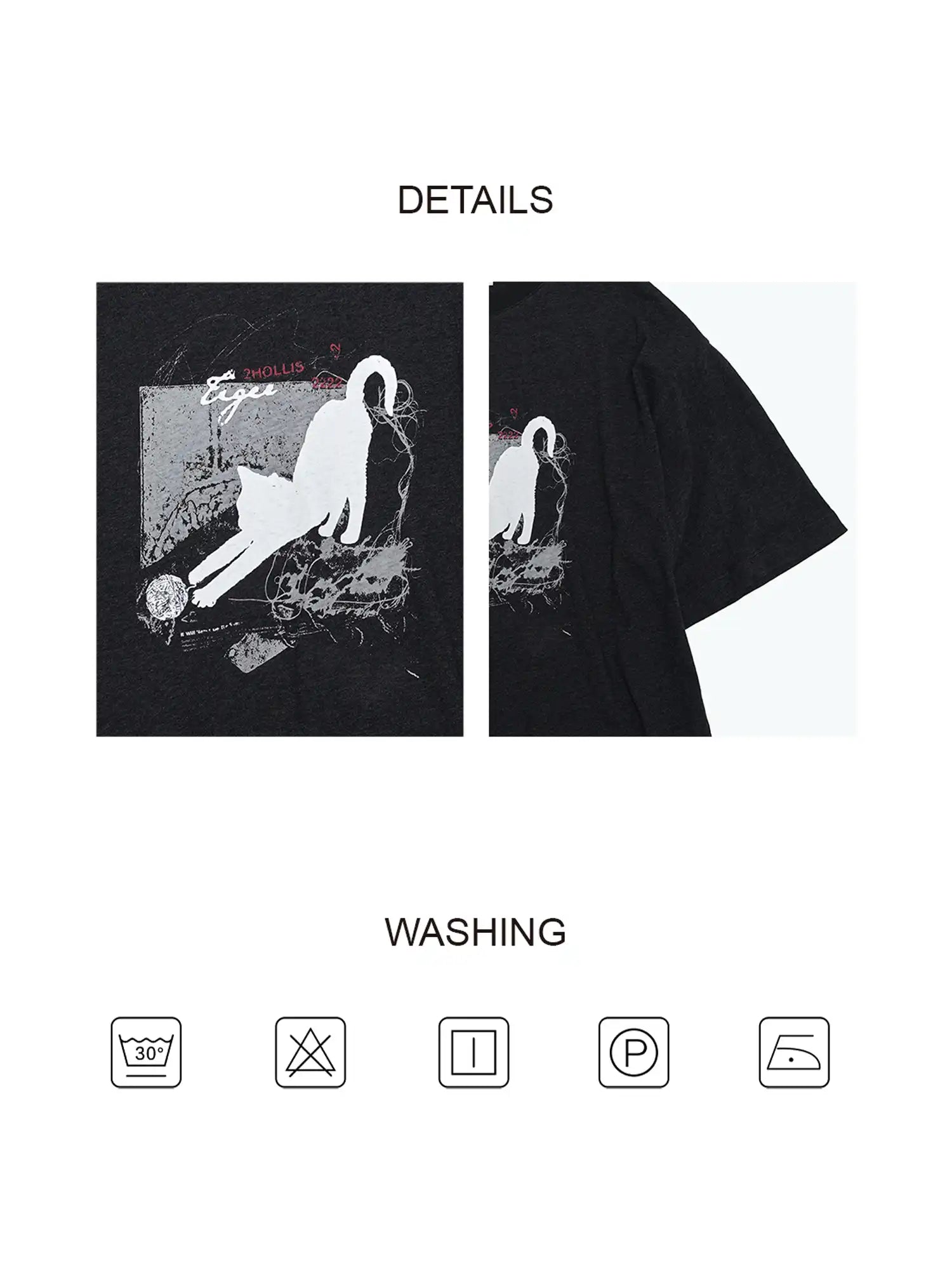 CantonCollective Design Cotton Oversized T-Shirt with Cat Print | Canton Collective