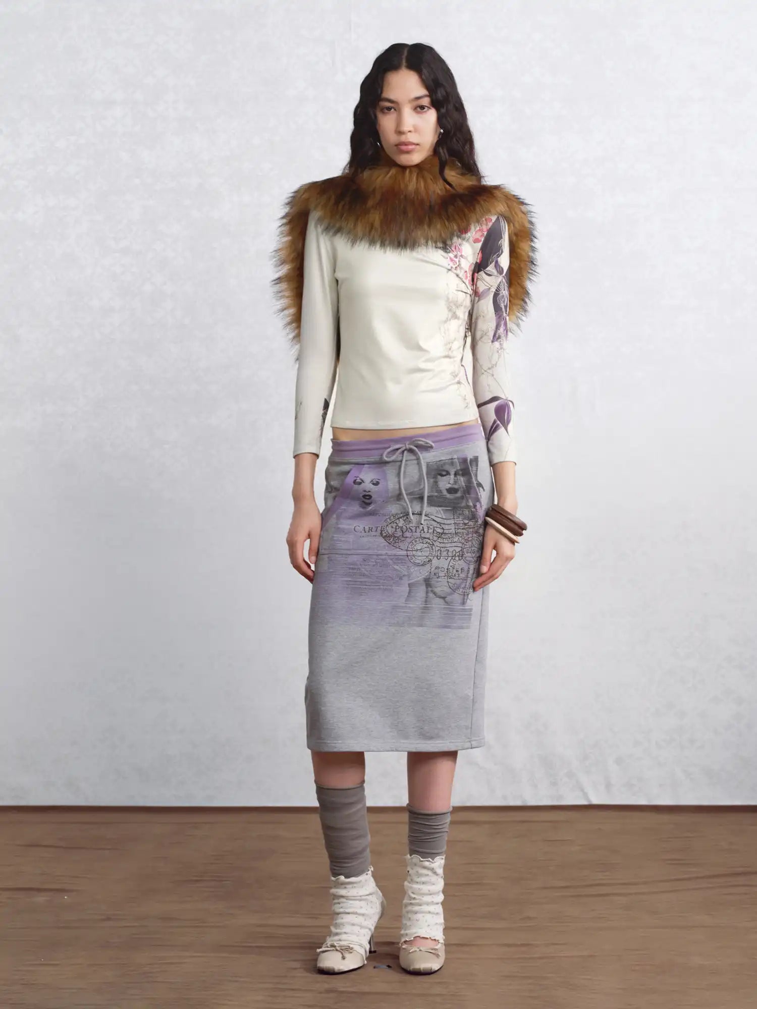 I'M STILL IN Cotton Portrait Print Skirt | Canton Collective