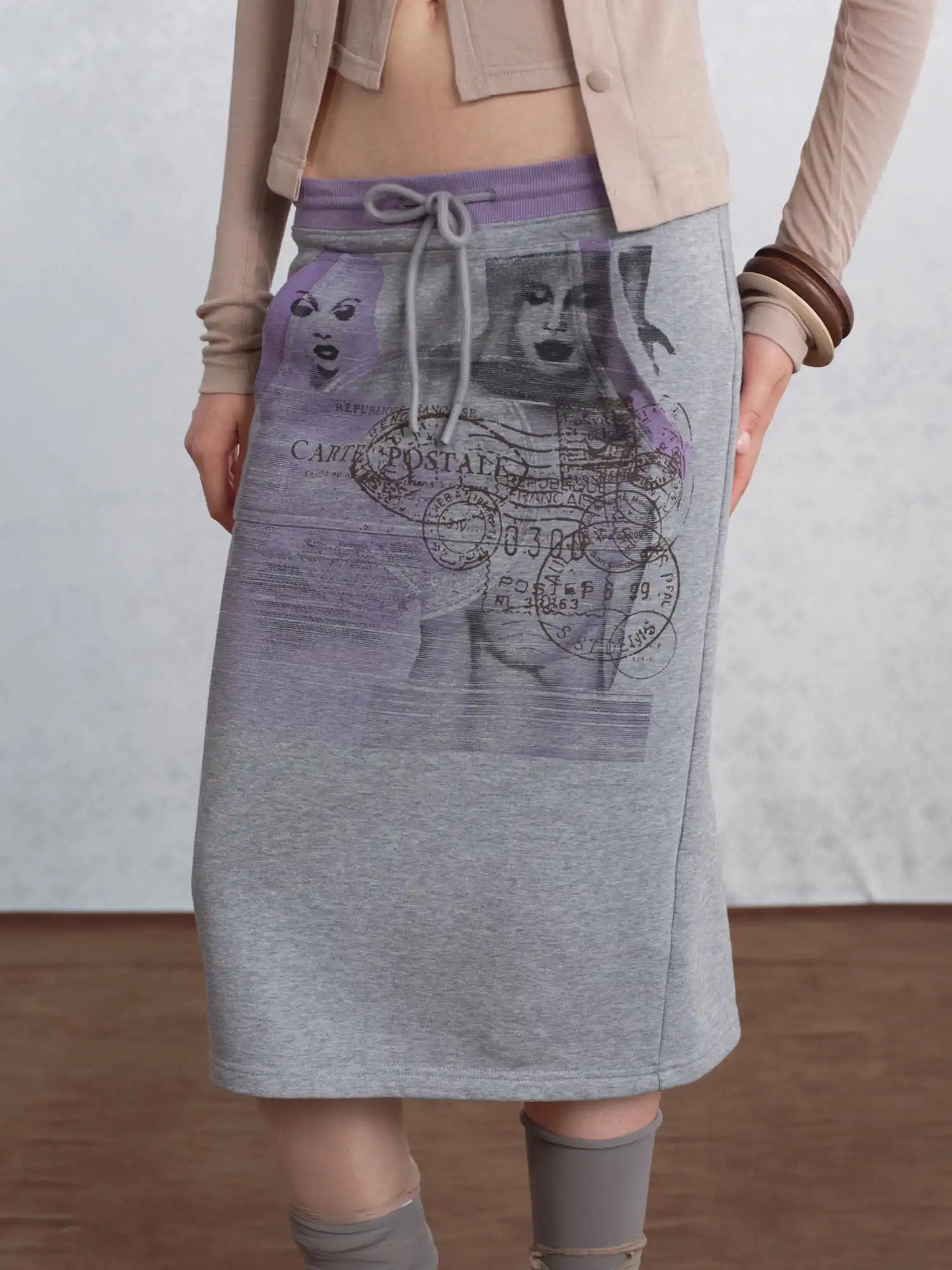 I'M STILL IN Cotton Portrait Print Skirt | Canton Collective