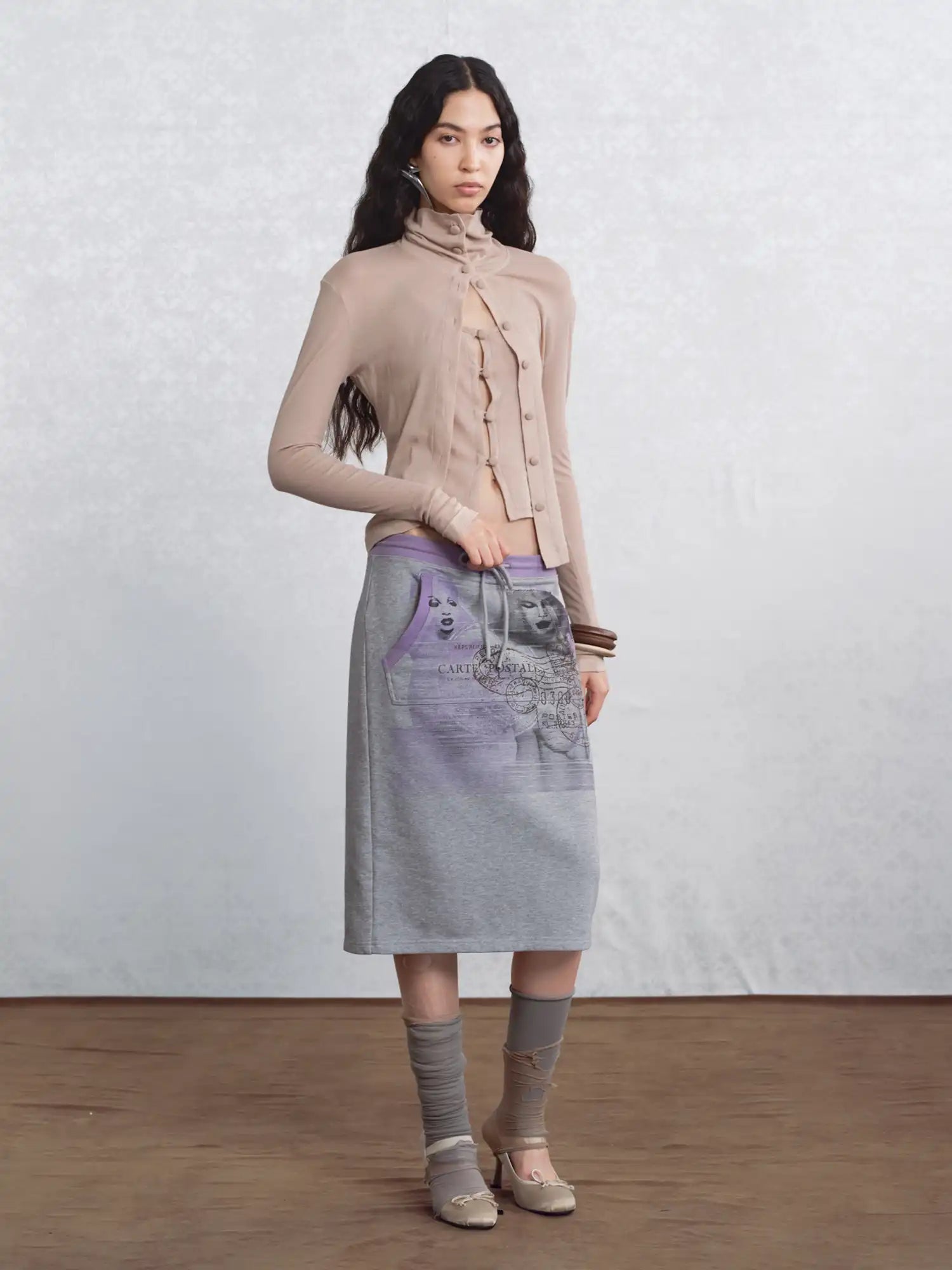 I'M STILL IN Cotton Portrait Print Skirt | Canton Collective