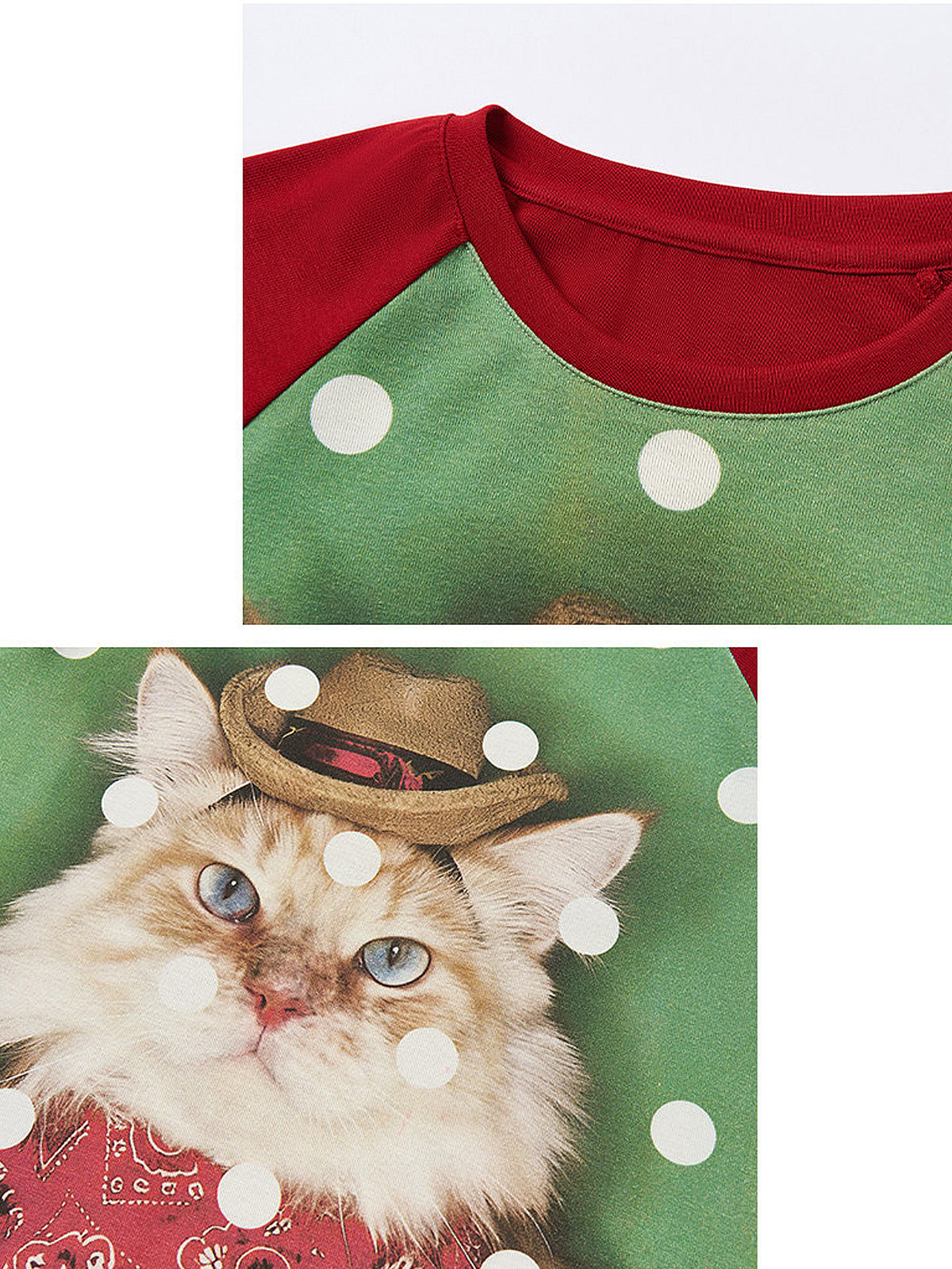 Outtheblue Cowboy Cat Polka Dots Cropped Raglan Tee | Canton Collective