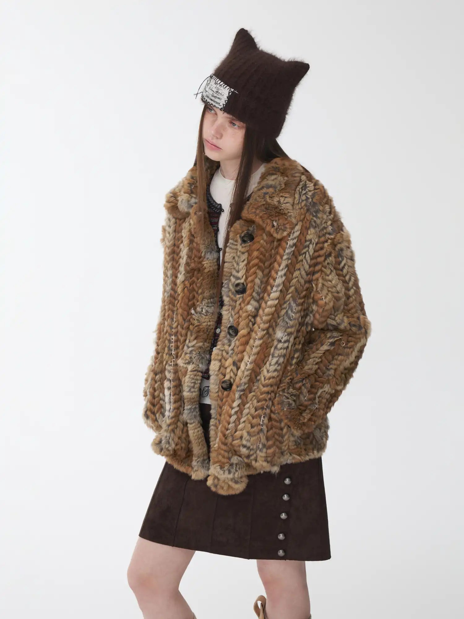 1Jinn Studio Cozy Maillard Rabbit Fur Coat | Canton Collective
