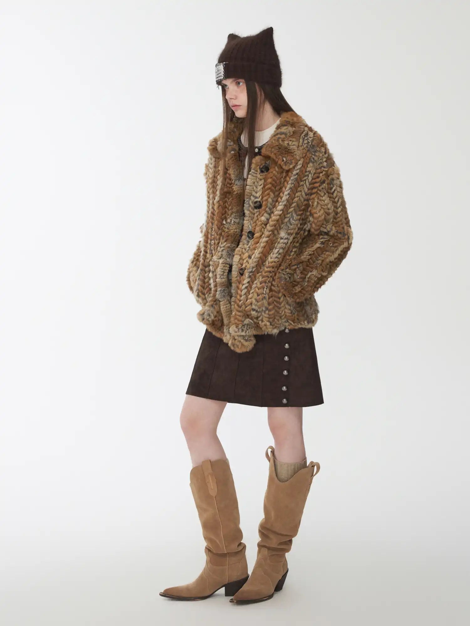 1Jinn Studio Cozy Maillard Rabbit Fur Coat | Canton Collective