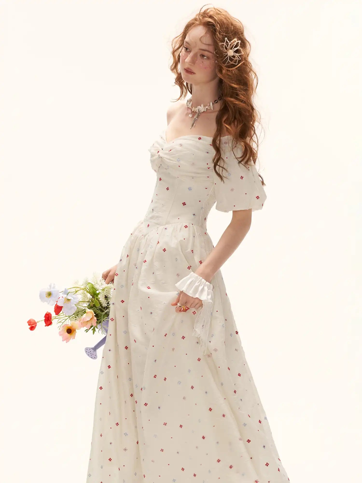MAMC Cream Twisted Strapless Corset Dress | Canton Collective