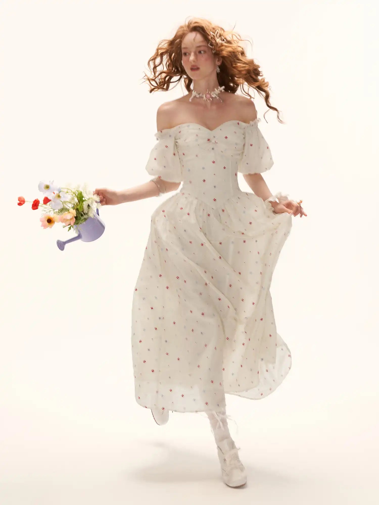 MAMC Cream Twisted Strapless Corset Dress | Canton Collective
