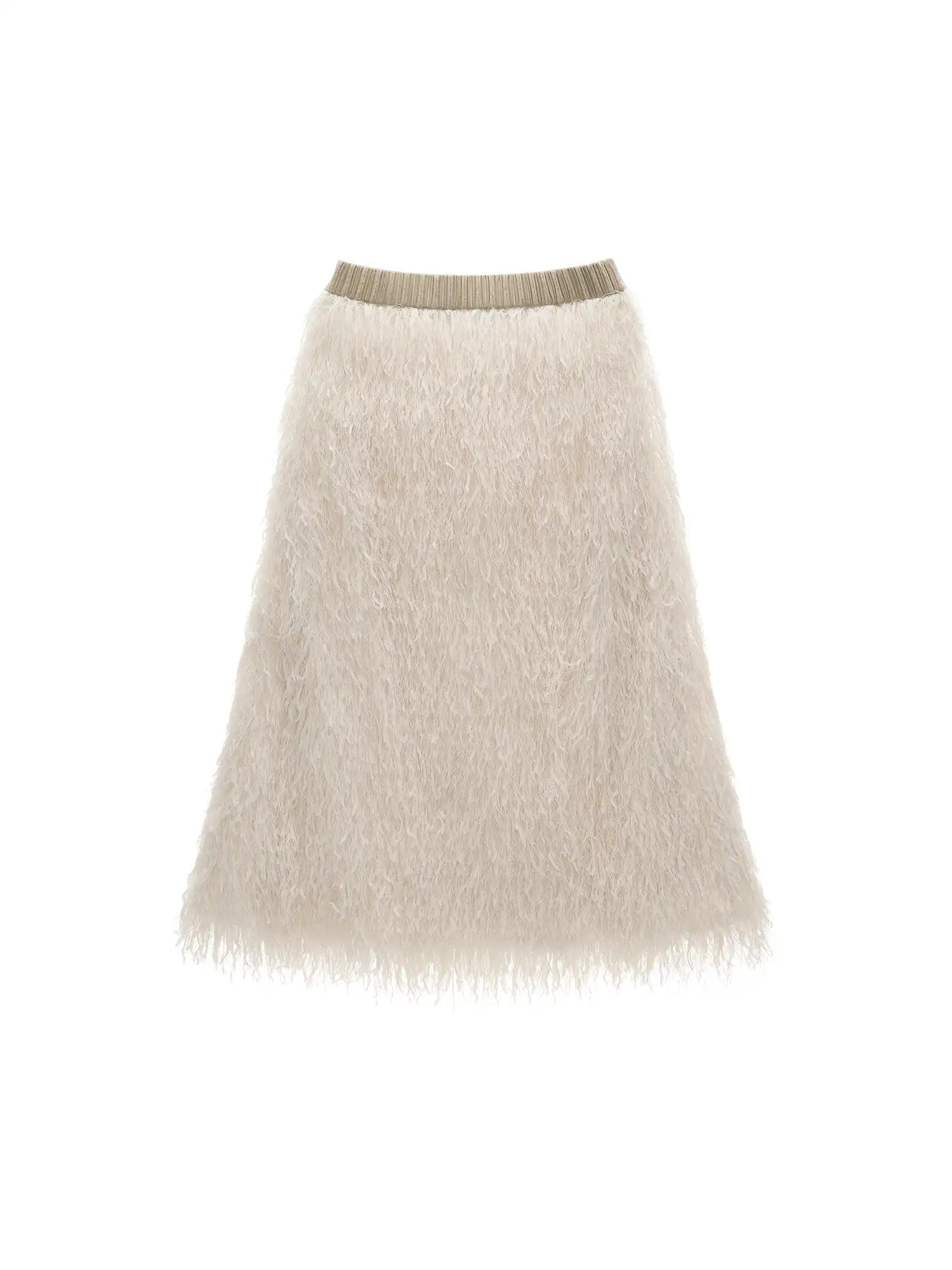MAMC Creamy Feather Tassle Midi Skirt | Canton Collective