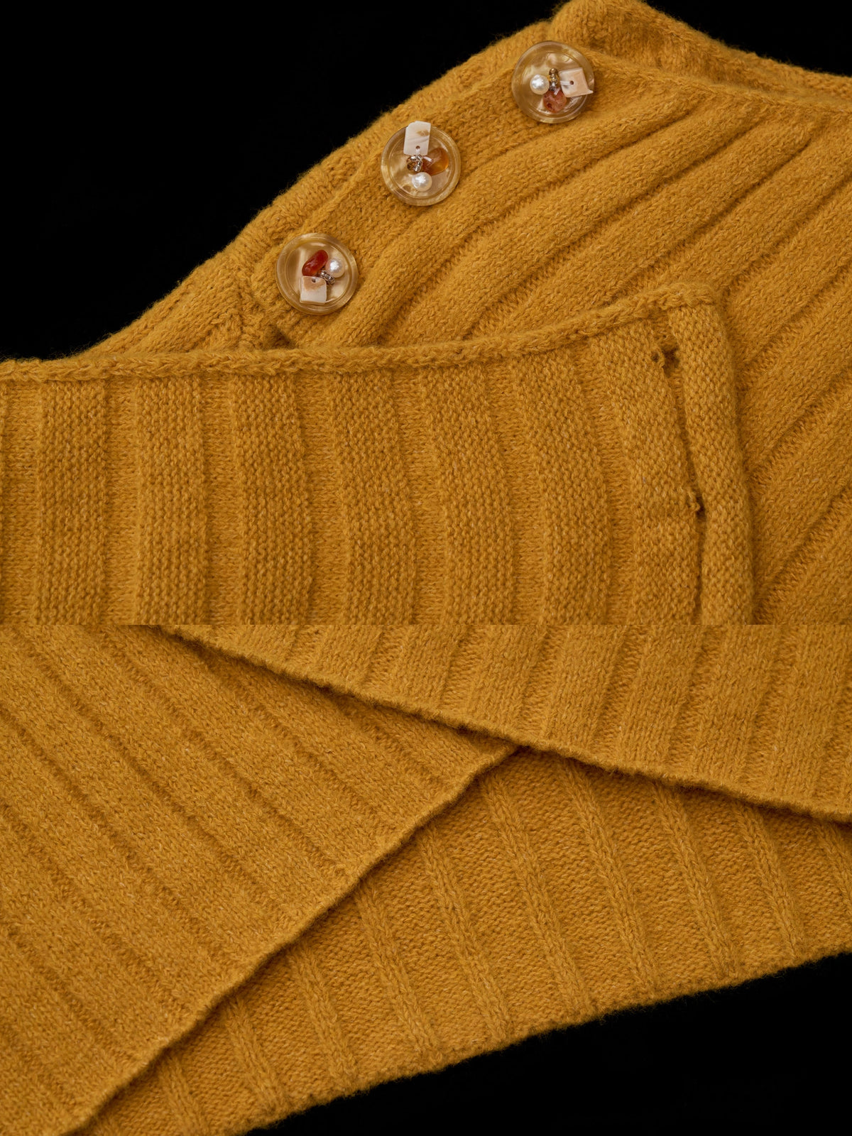 MAMC Cropped Cable Knit Crossover Sweater | Canton Collective