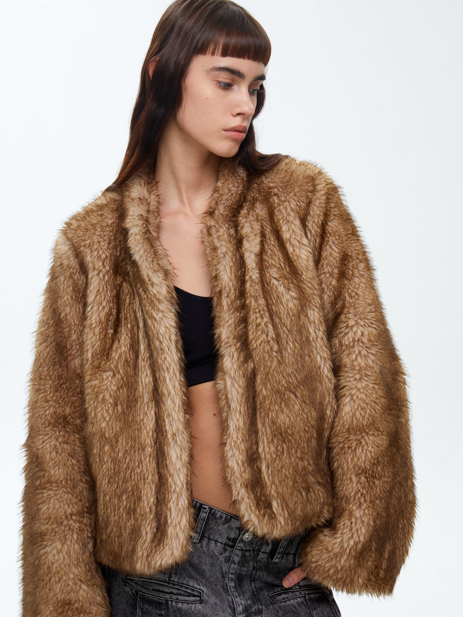 First Floor Cropped Fur Jacket | Canton Collective