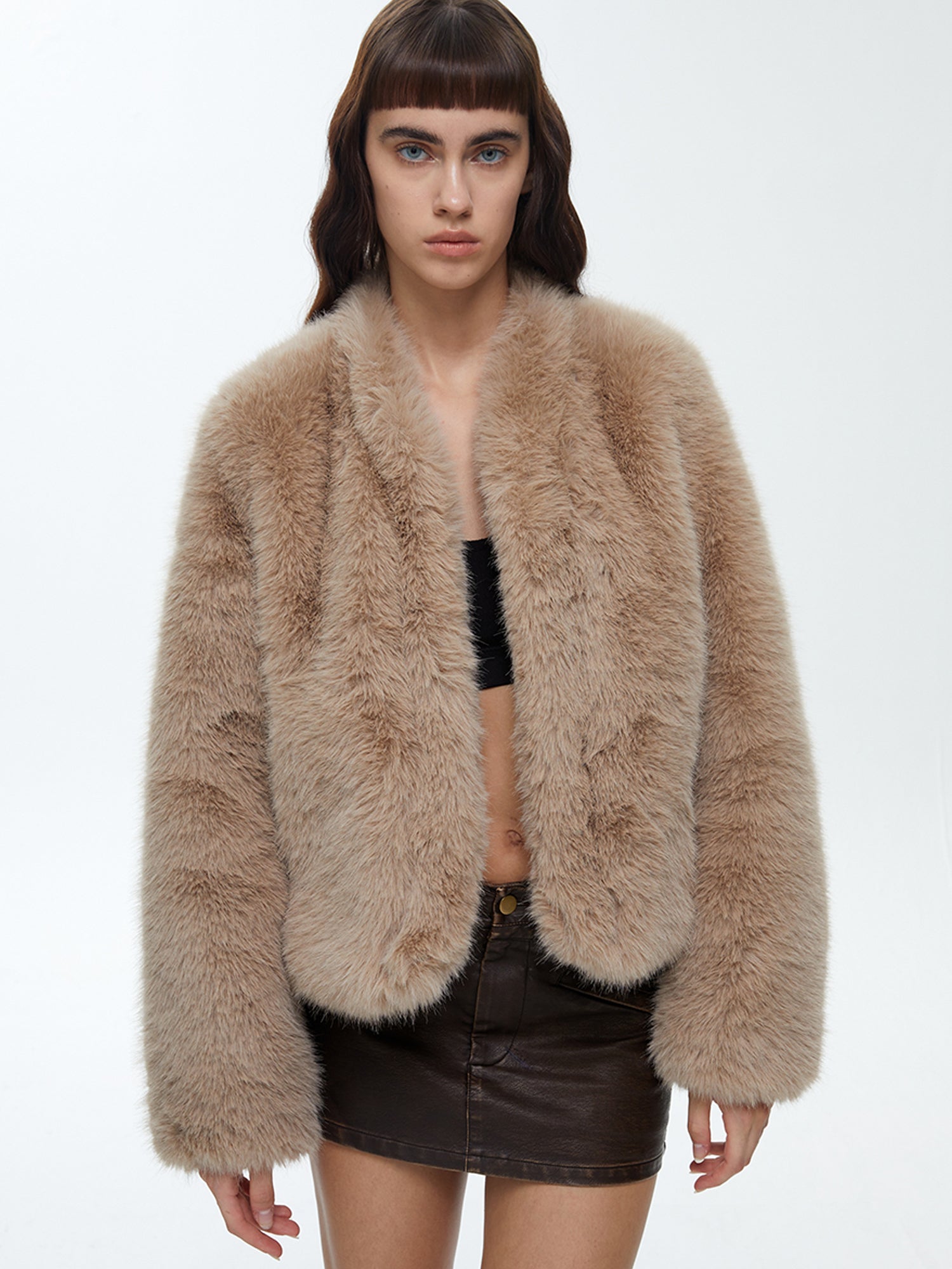 First Floor Cropped Fur Jacket | Canton Collective