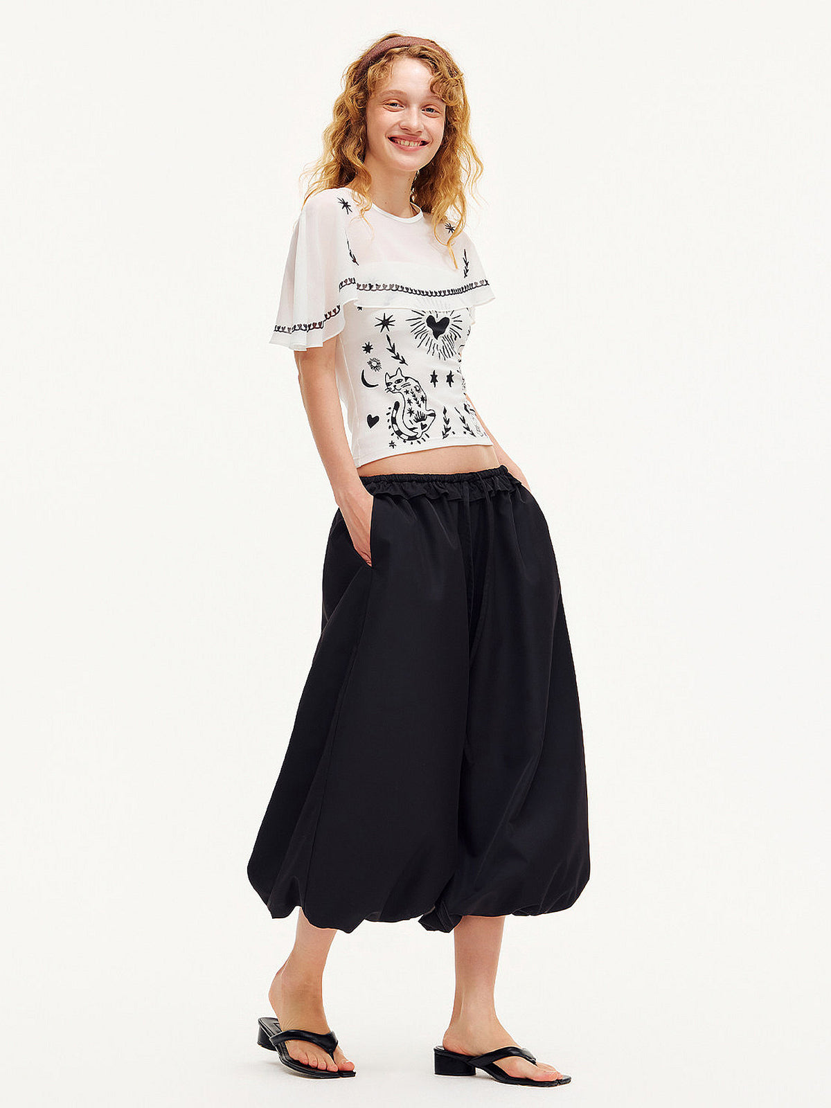 Outtheblue Cropped Gathered Wide-Leg Balloon Pants | Canton Collective
