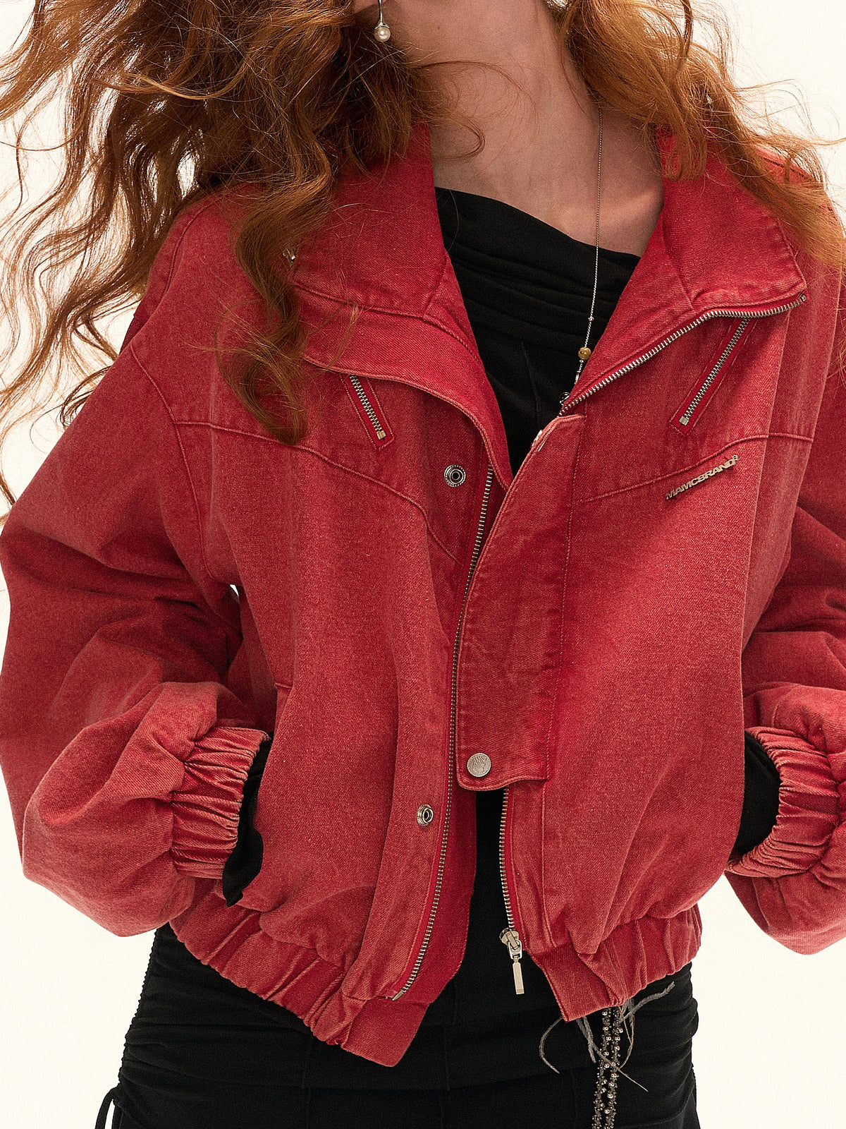 MAMC Cropped Red Washed Jacket | Canton Collective