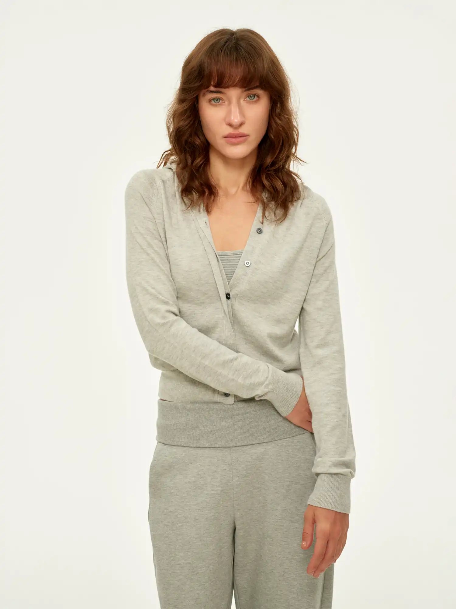 FirstFloor Cropped Wool Hoodie Cardigan | Canton Collective