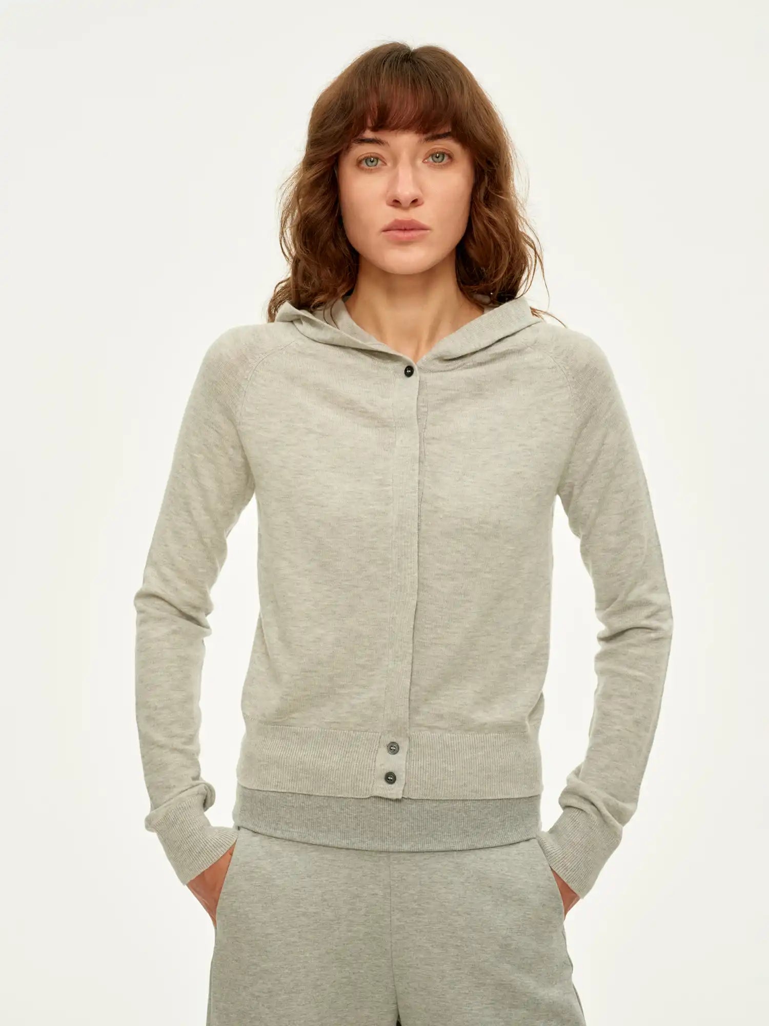 FirstFloor Cropped Wool Hoodie Cardigan | Canton Collective