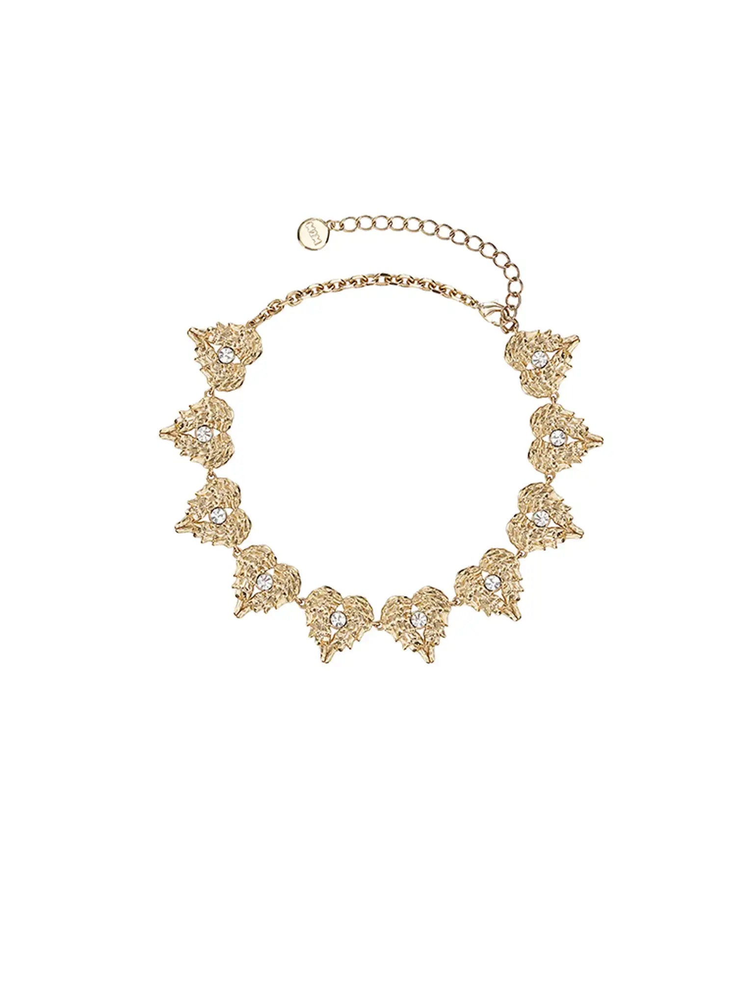 1Jinn M2M Crystal Heart Choker in Burnished Gold | Canton Collective