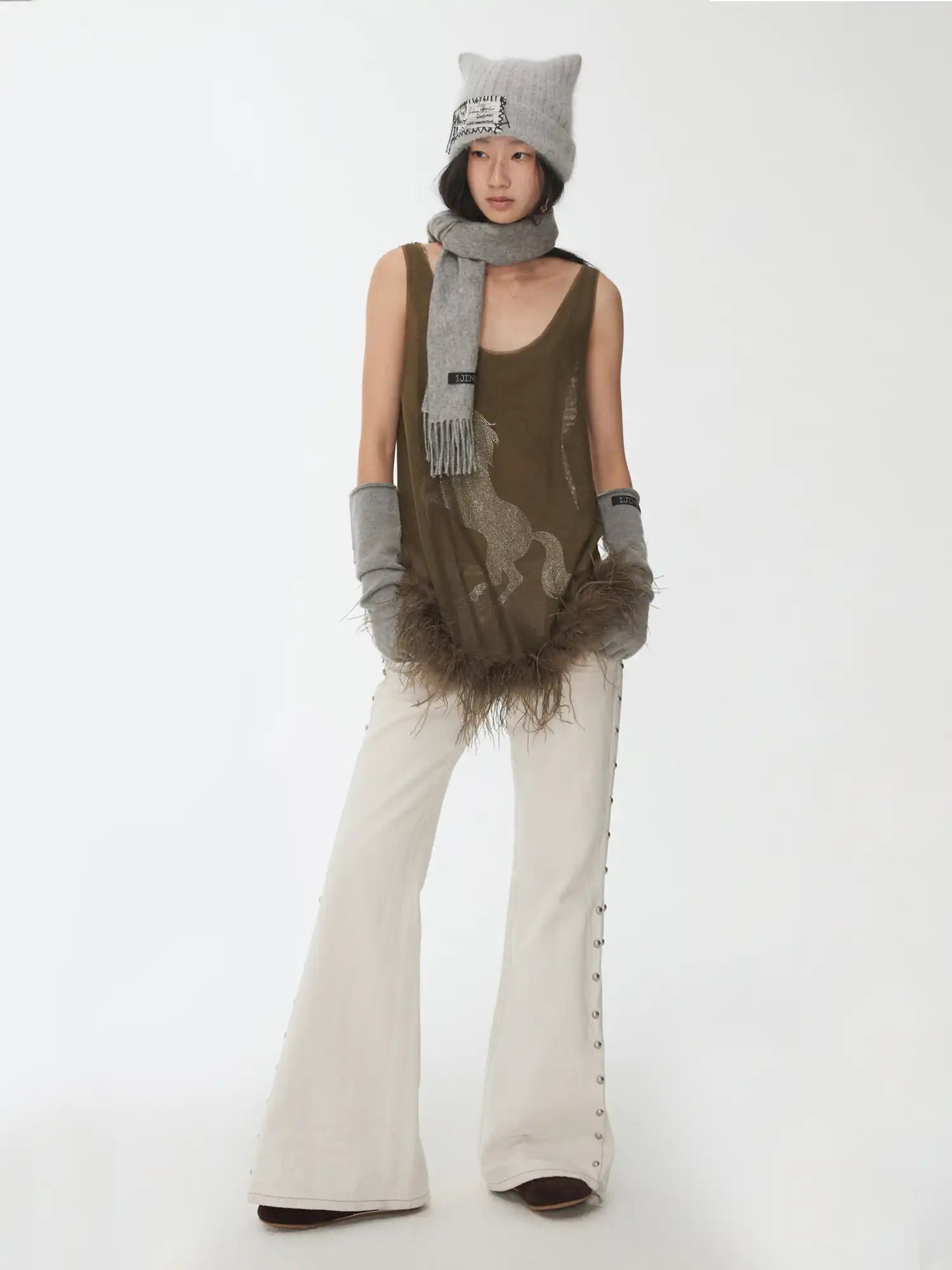 1Jinn Studio Crystal Horse Sheer Mesh Tank | Canton Collective