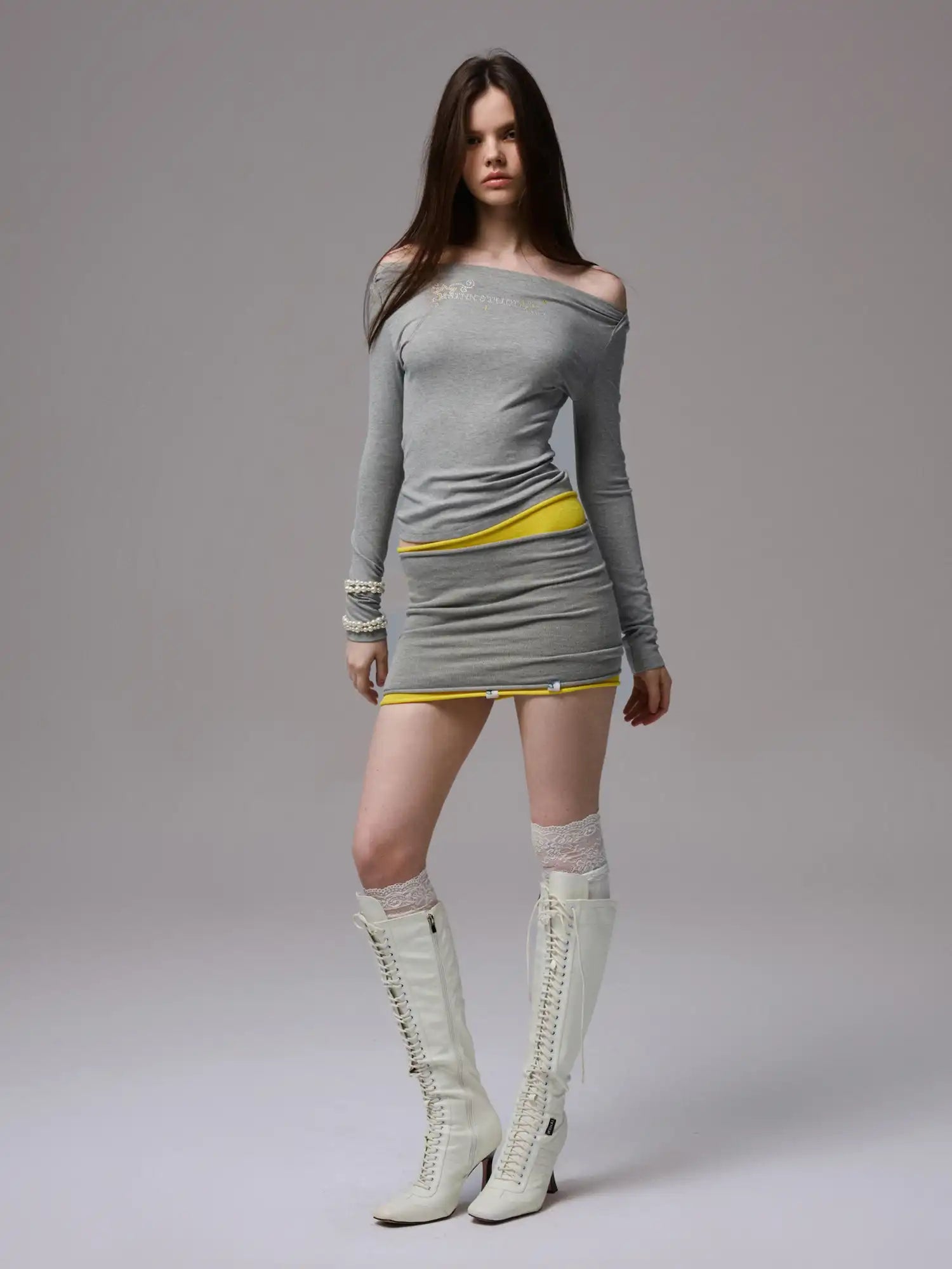 1Jinn Studio Crystal Letter Top Off Shoulder | Canton Collective