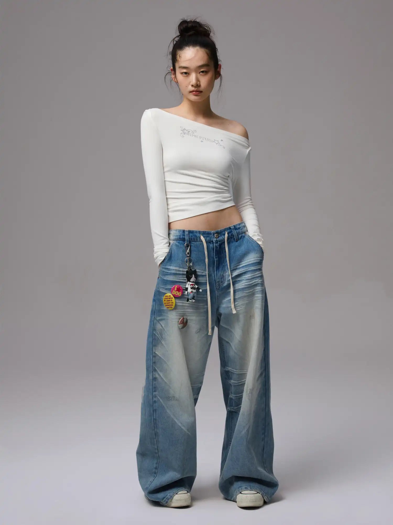 1Jinn Studio Crystal Letter Top Off Shoulder | Canton Collective