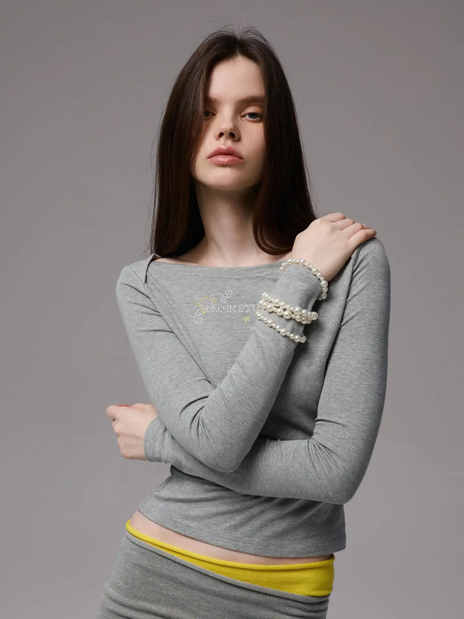 1Jinn Studio Crystal Letter Top Off Shoulder | Canton Collective