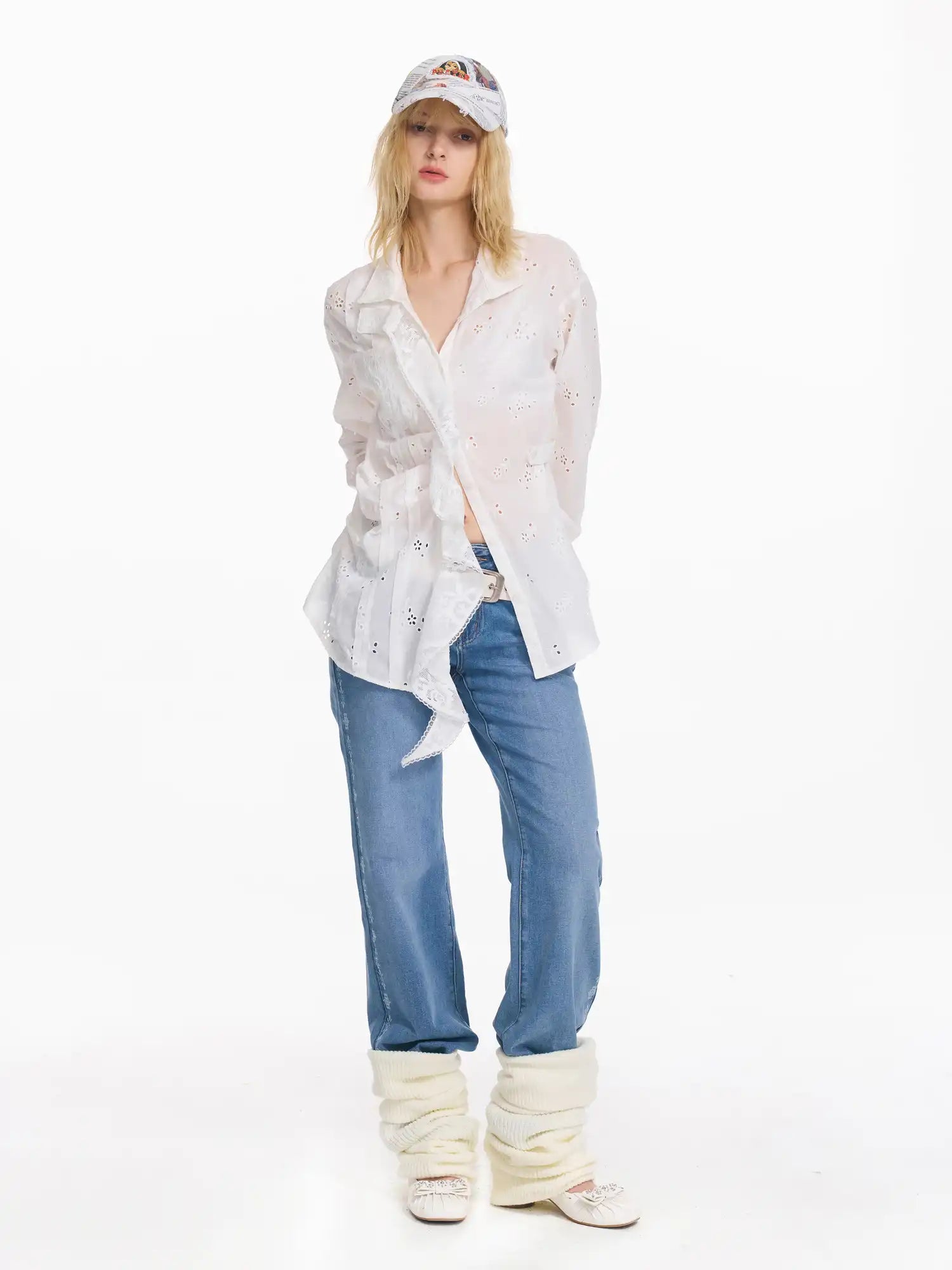 2th Desire Cutout Embroidered Plaid Shirt | Canton Collective