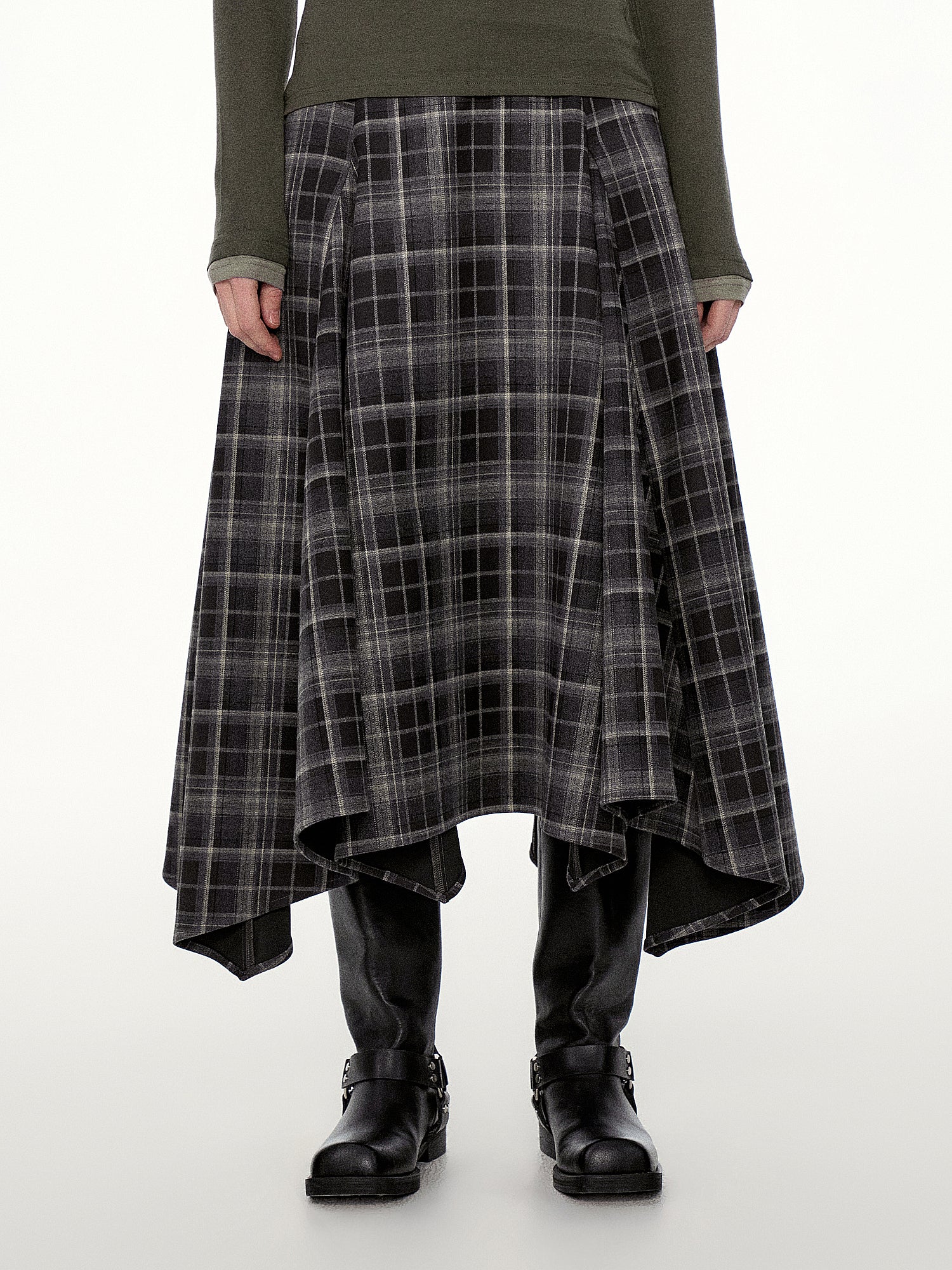 FirstFloor Deconstructed Plaid Midi Skirt | Canton Collective
