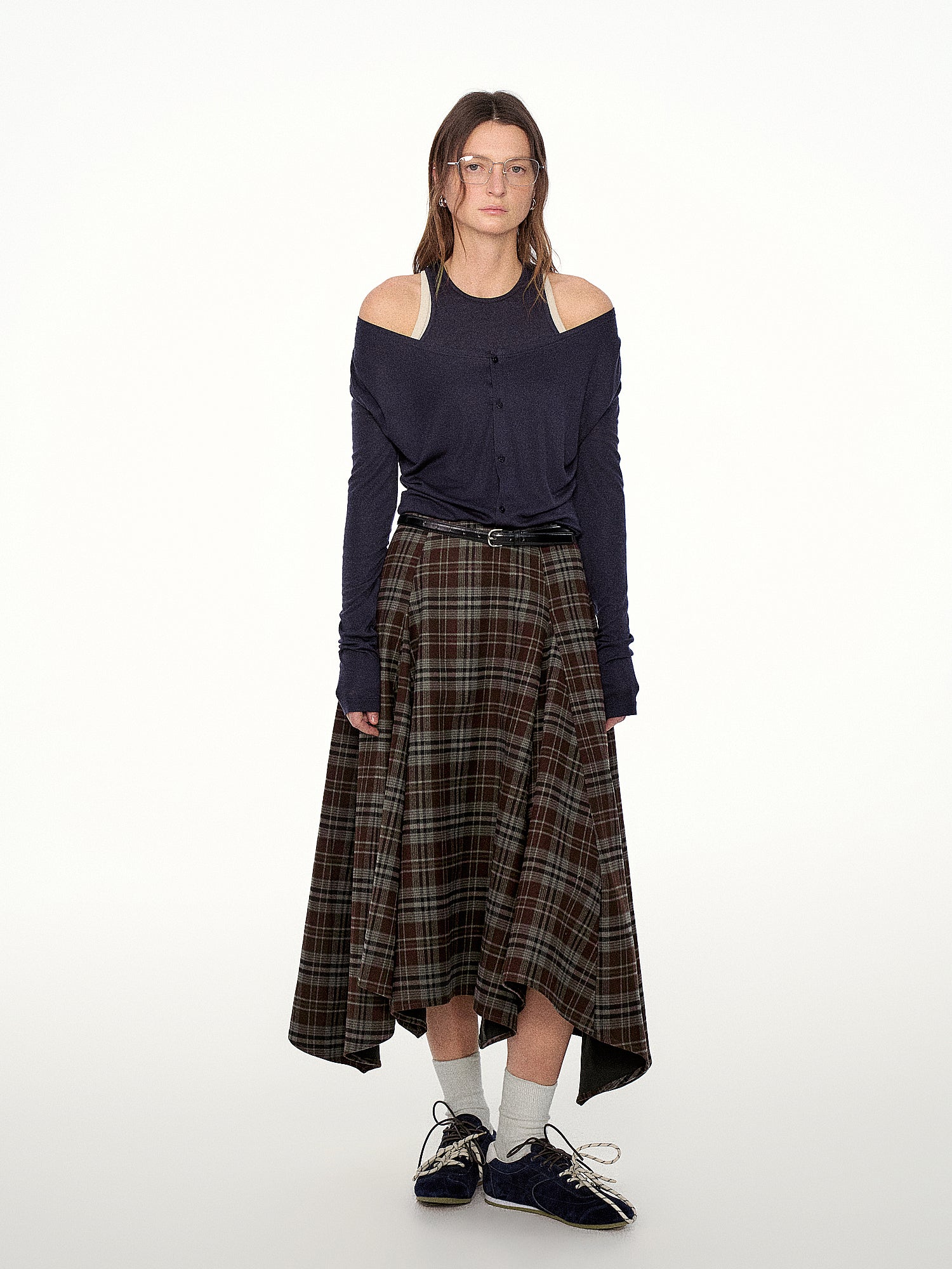 FirstFloor Deconstructed Plaid Midi Skirt | Canton Collective