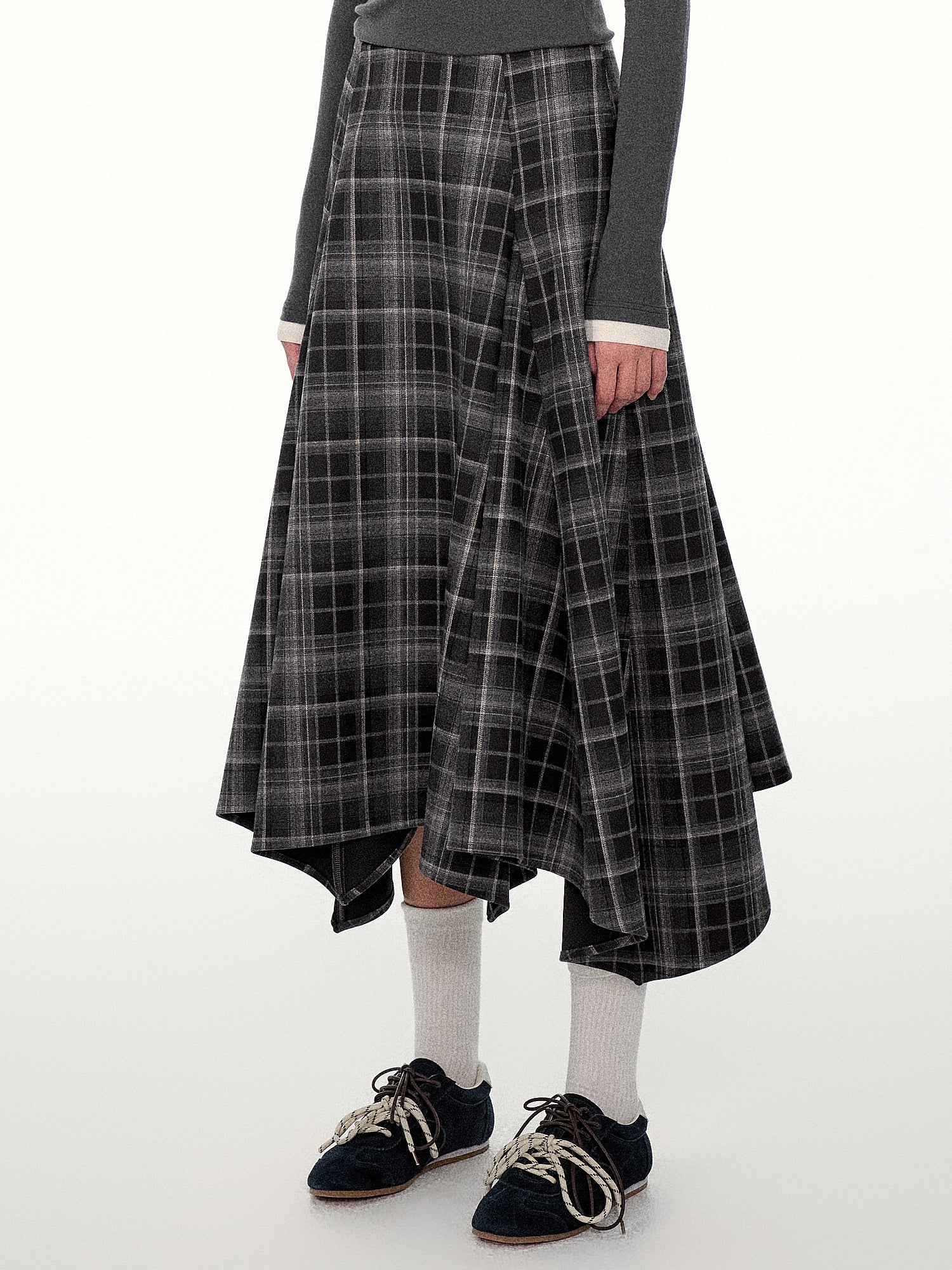 FirstFloor Deconstructed Plaid Midi Skirt | Canton Collective