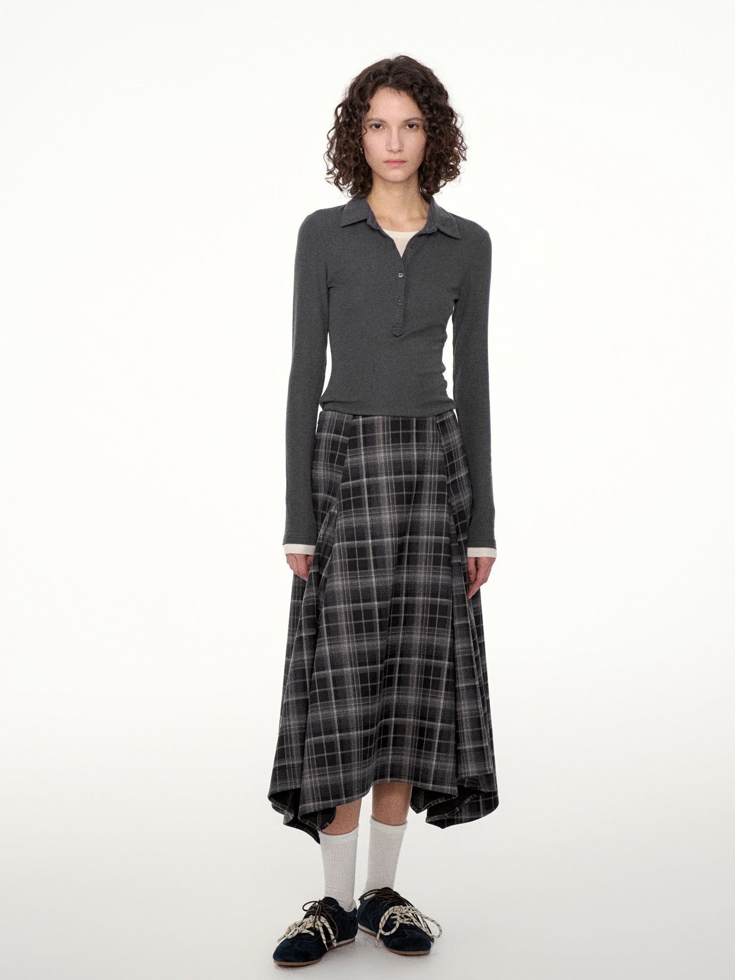 FirstFloor Deconstructed Plaid Midi Skirt | Canton Collective