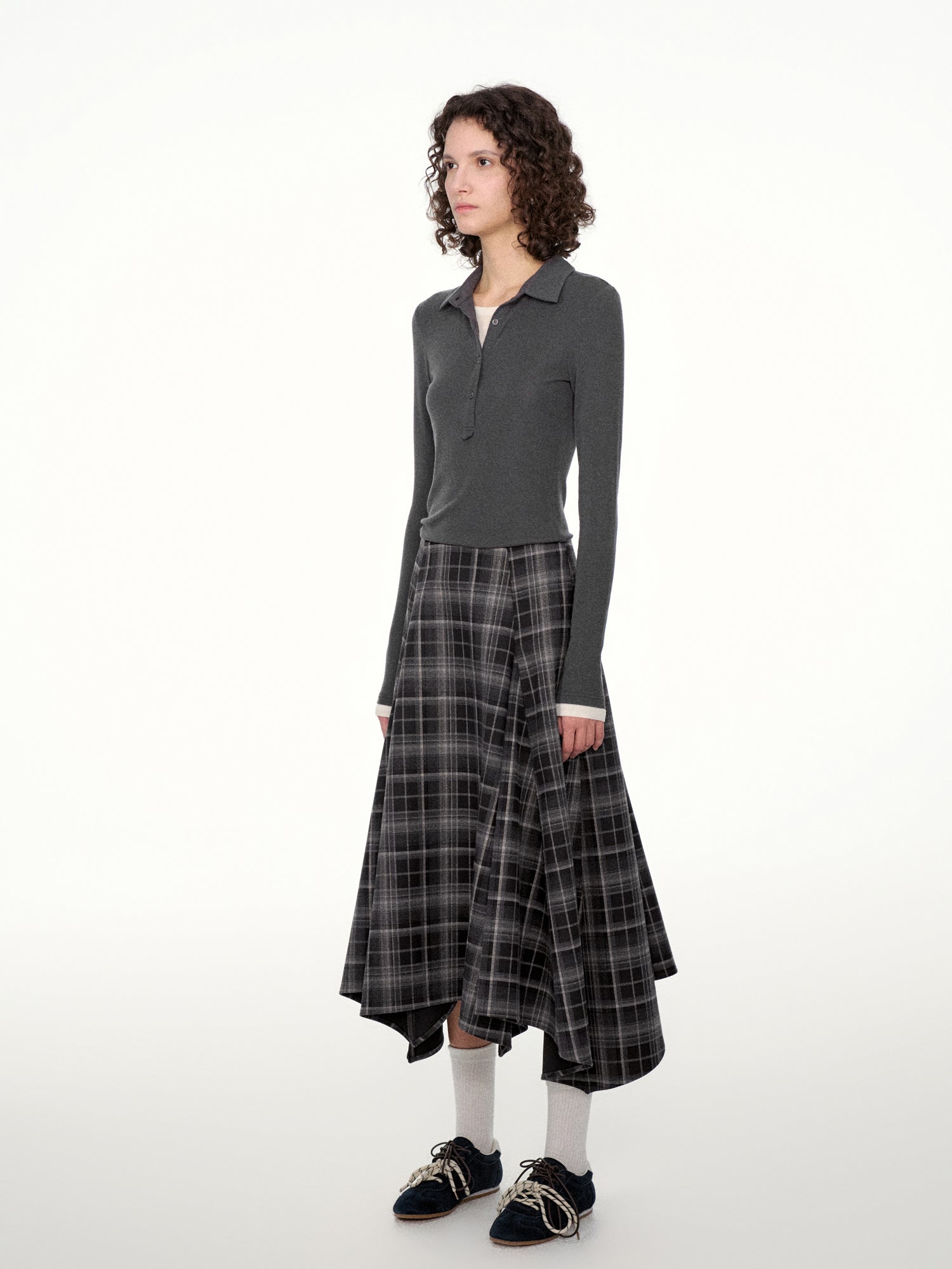 FirstFloor Deconstructed Plaid Midi Skirt | Canton Collective