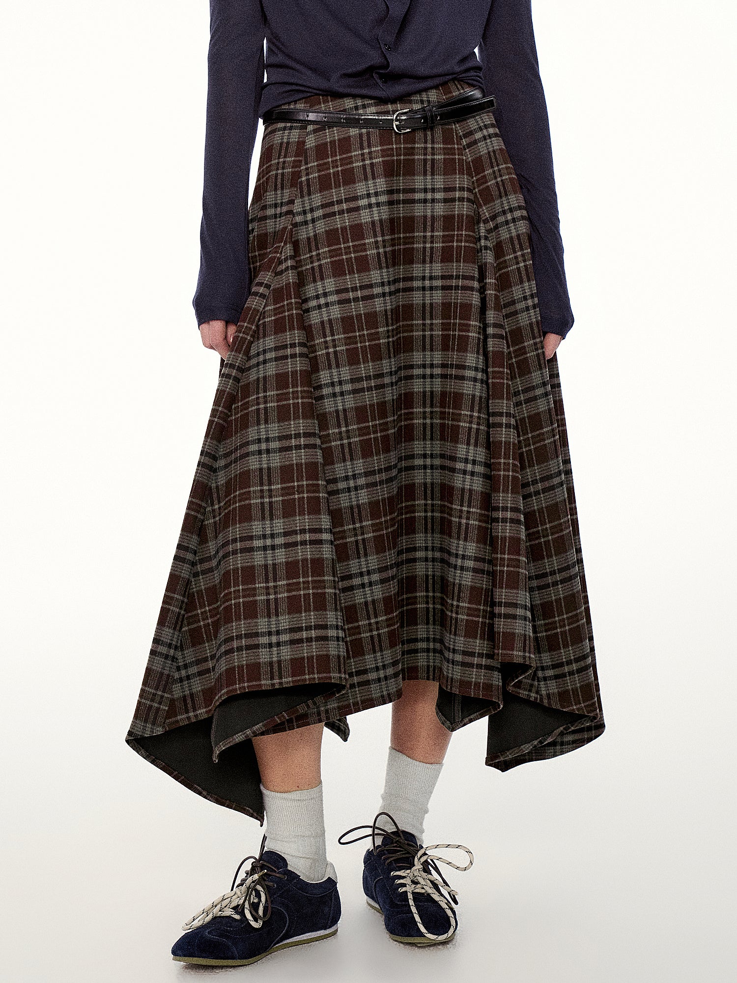 FirstFloor Deconstructed Plaid Midi Skirt | Canton Collective