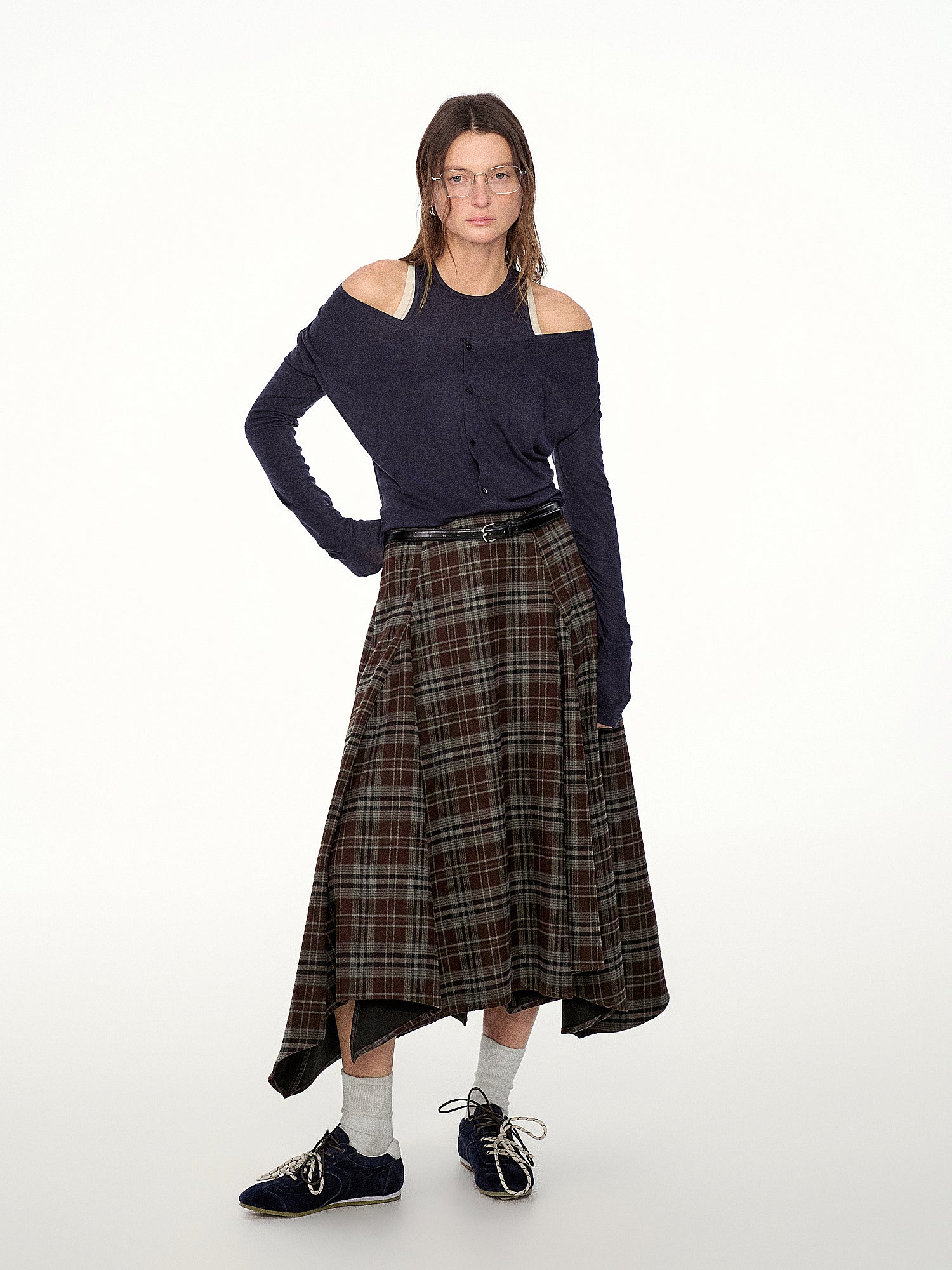 FirstFloor Deconstructed Plaid Midi Skirt | Canton Collective