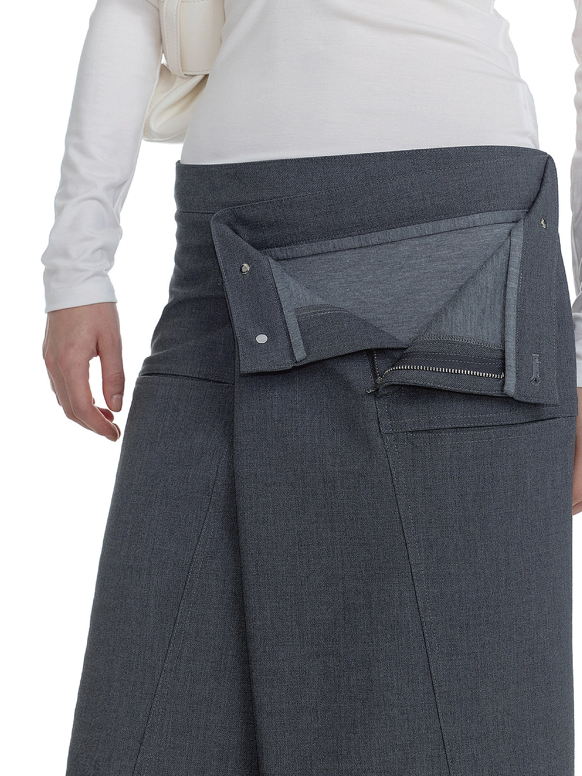 2HK TWO HOUR KEYYY Deconstructed Wrap Pencil Midi Skirt | Canton Collective