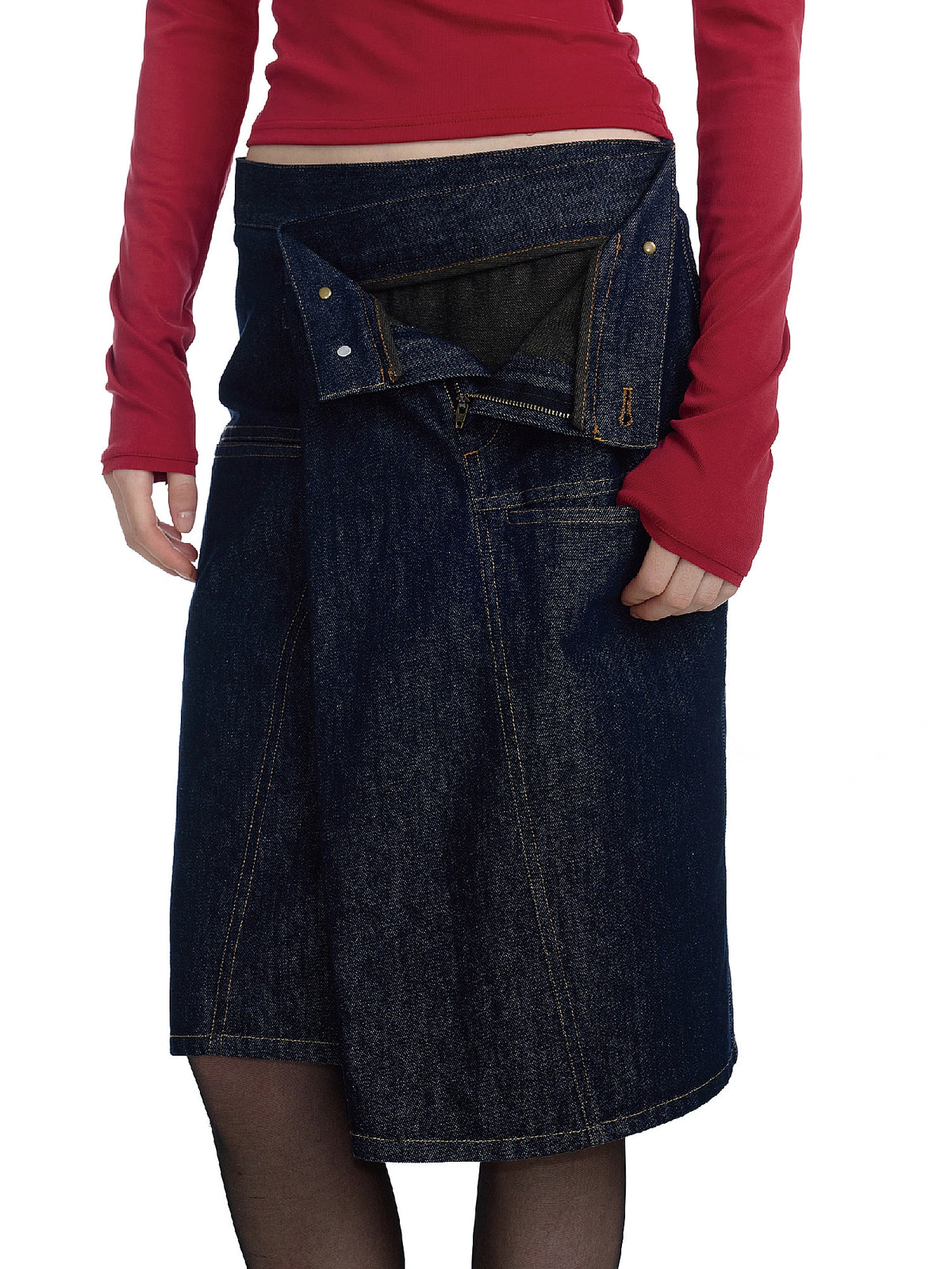 2HK TWO HOUR KEYYY Deconstructed Wrap Pencil Midi Skirt | Canton Collective