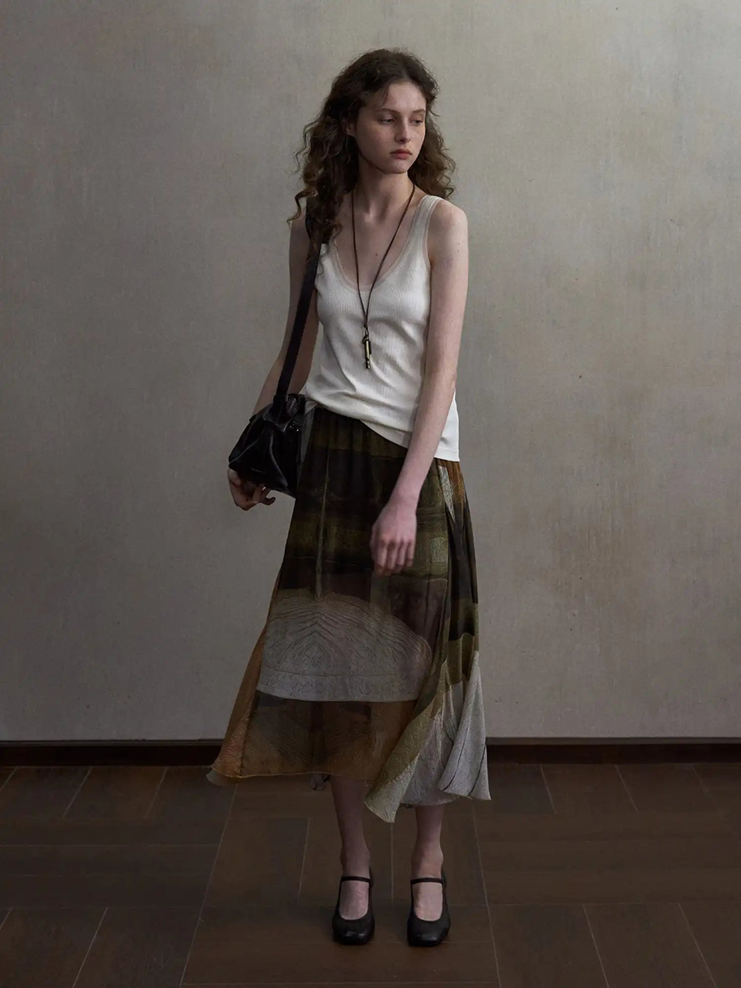 CantonCollective Design Deep Scoop Mesh Trim Cotton Tank Top | Canton Collective