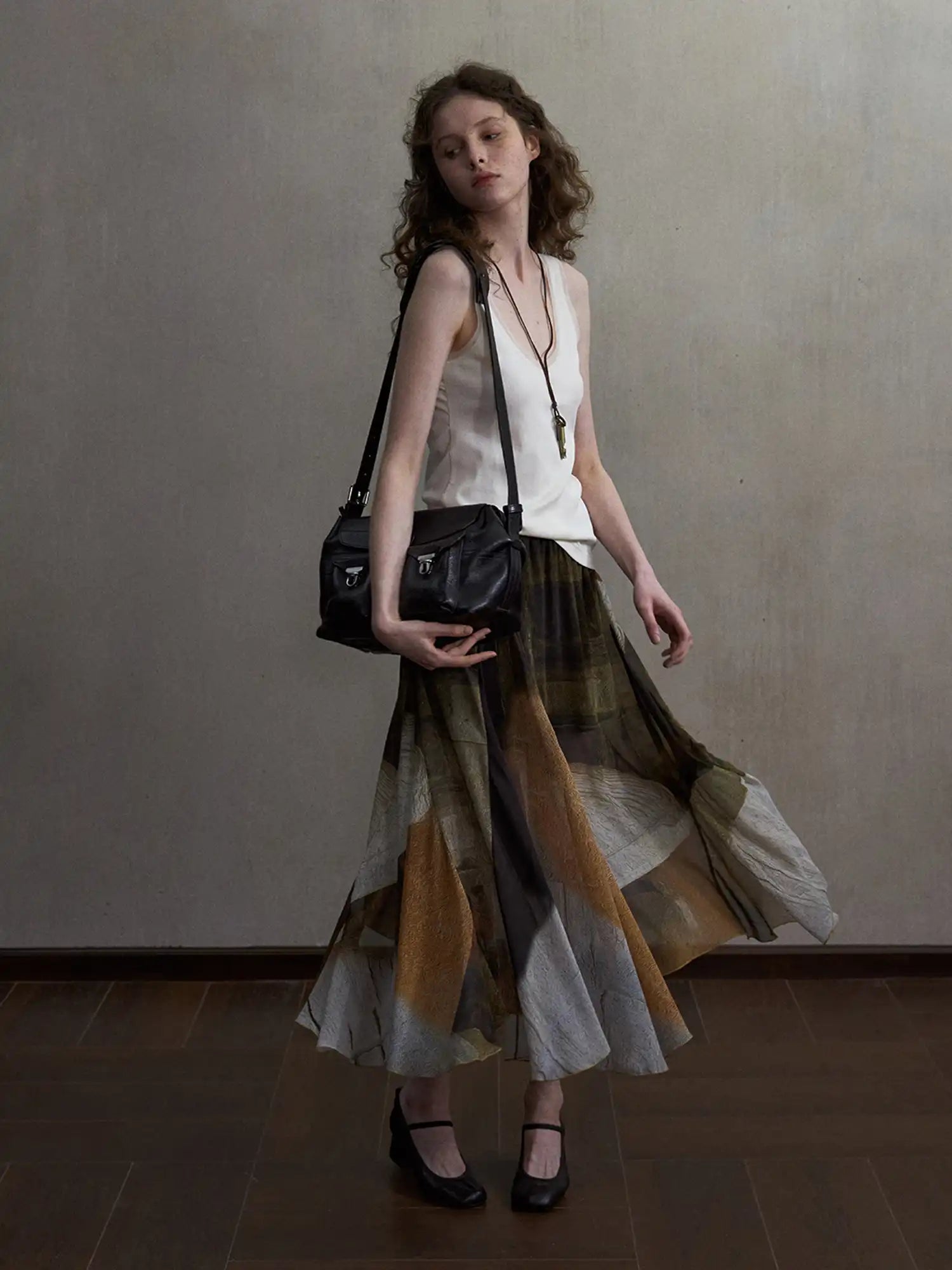 CantonCollective Design Deep Scoop Mesh Trim Cotton Tank Top | Canton Collective