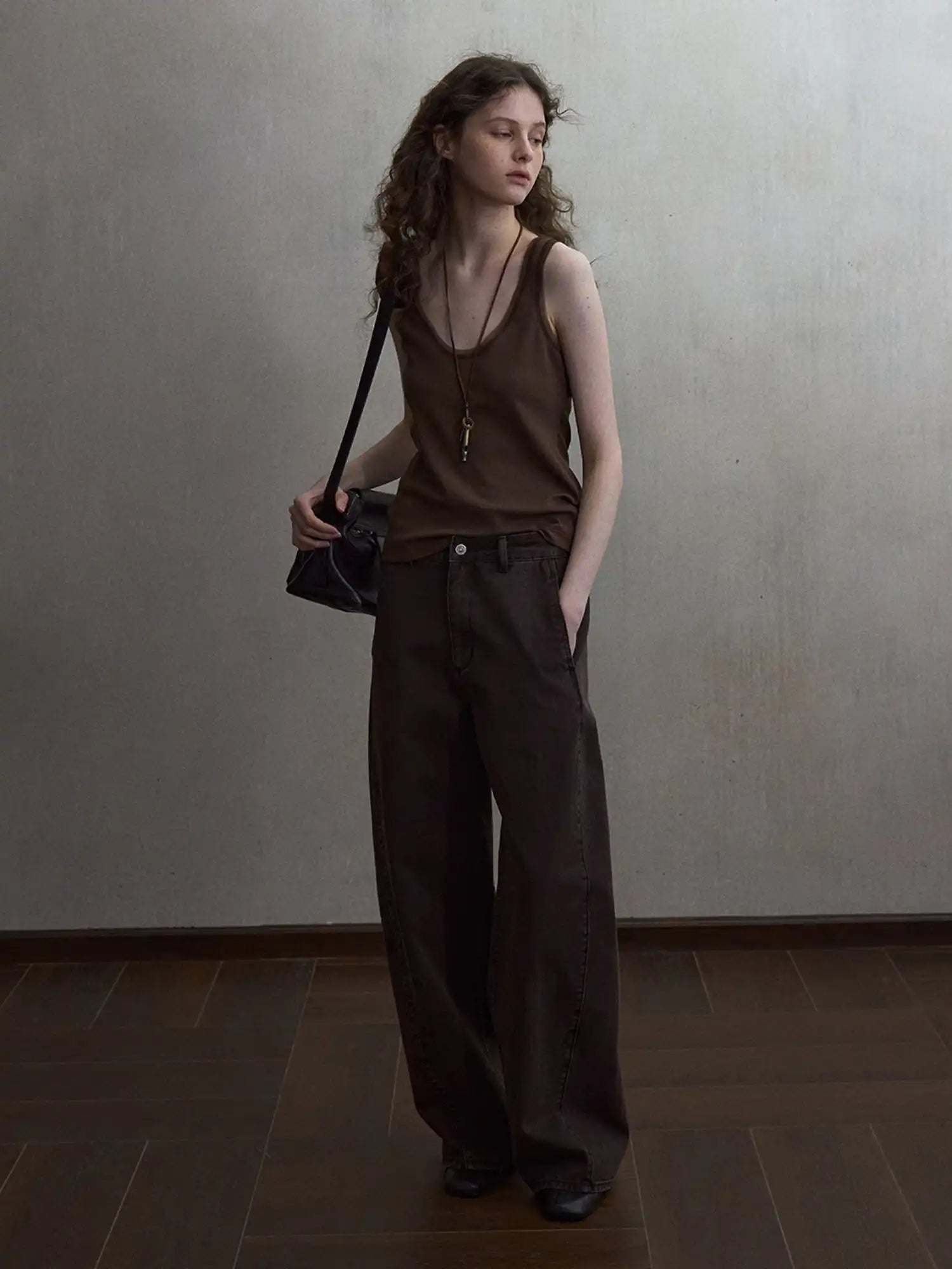 CantonCollective Design Deep Scoop Mesh Trim Cotton Tank Top | Canton Collective