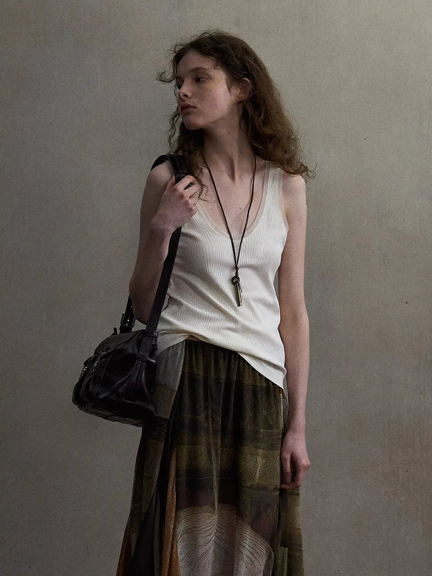 CantonCollective Design Deep Scoop Mesh Trim Cotton Tank Top | Canton Collective