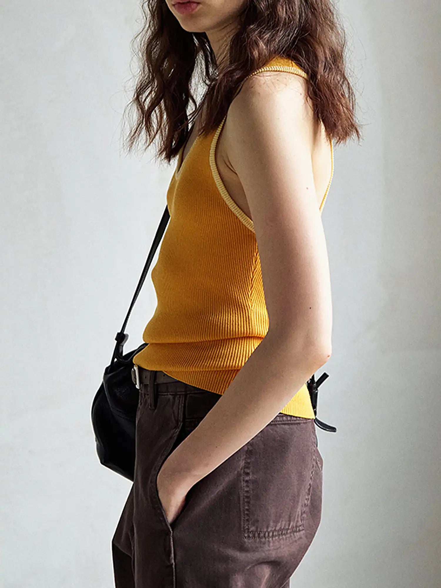 CantonCollective Design Deep Scoop Neckline Ribbed Knit Tank | Canton Collective