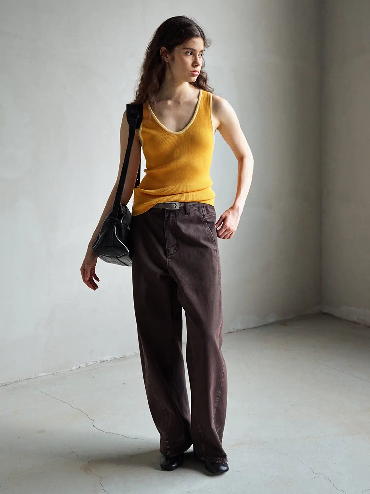 CantonCollective Design Deep Scoop Neckline Ribbed Knit Tank | Canton Collective