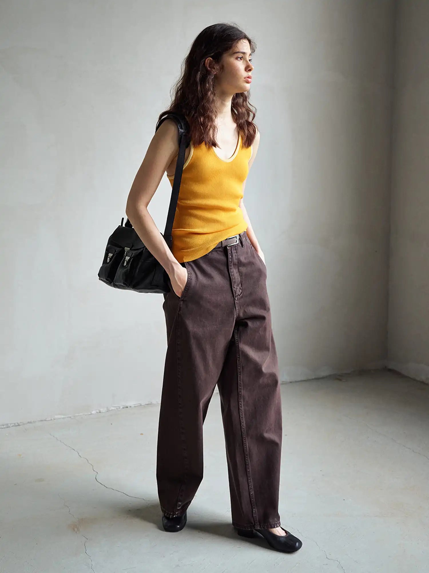 CantonCollective Design Deep Scoop Neckline Ribbed Knit Tank | Canton Collective