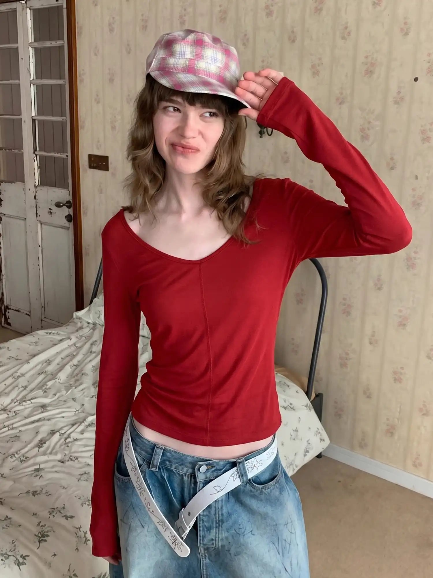 CantonCollective Design Deep V-Neck Tencel Wool Long Sleeve Top | Canton Collective