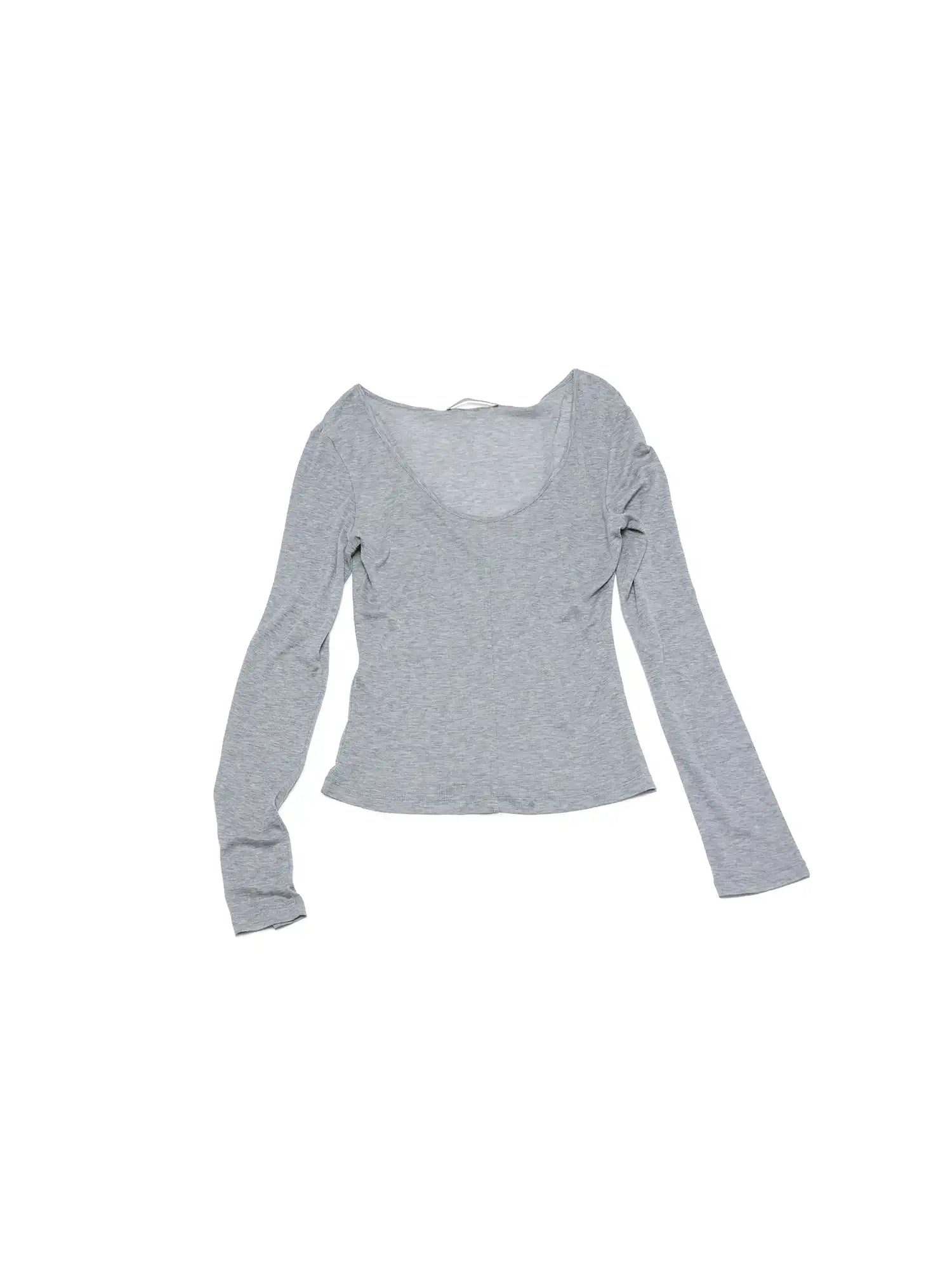 CantonCollective Design Deep V-Neck Tencel Wool Long Sleeve Top | Canton Collective