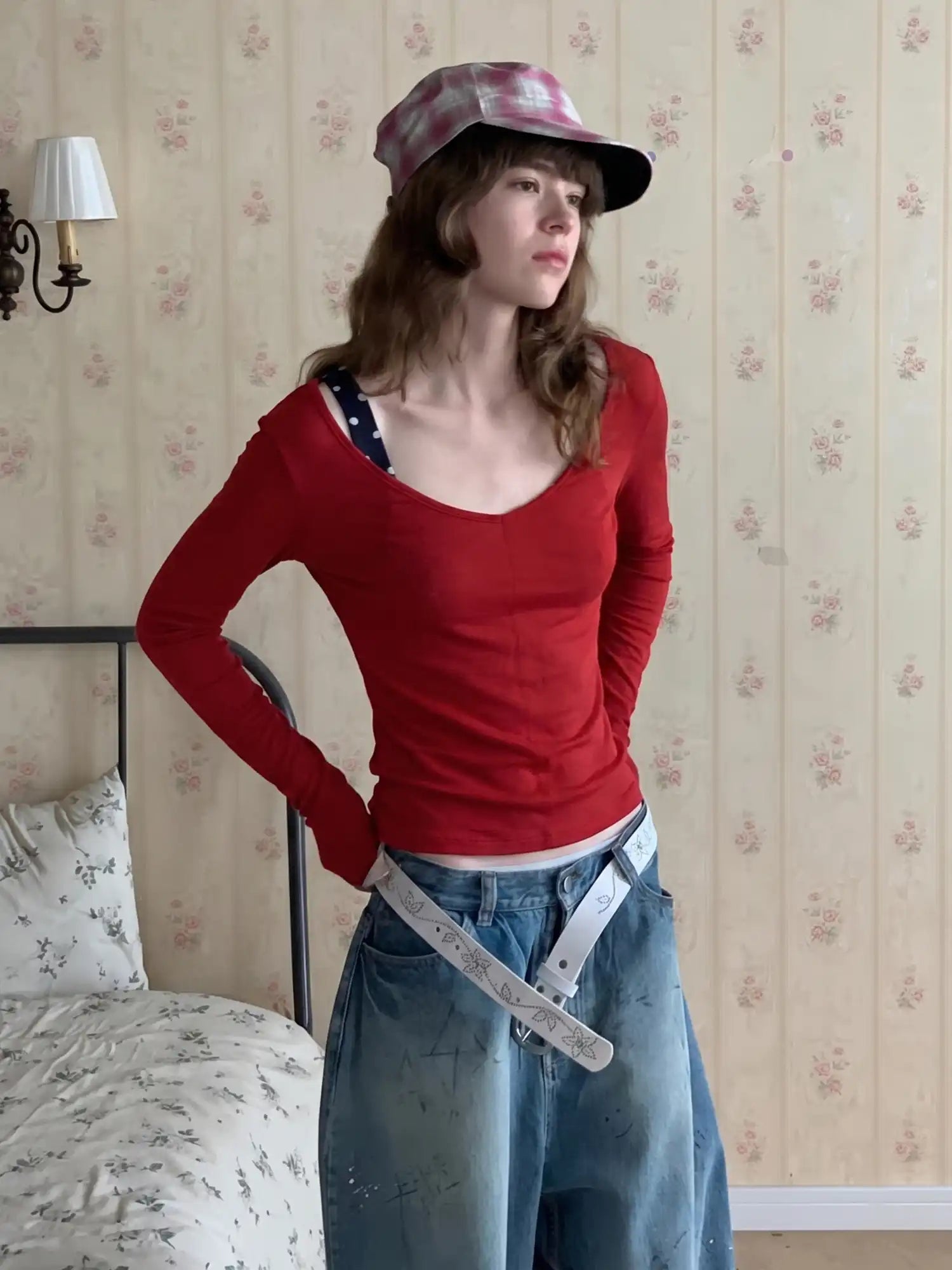 CantonCollective Design Deep V-Neck Tencel Wool Long Sleeve Top | Canton Collective