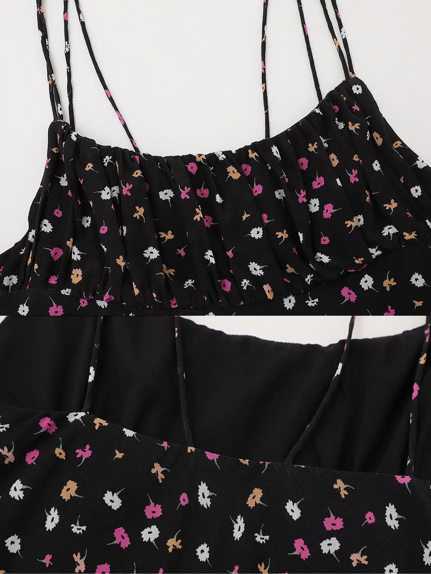 FIRST FLOOR Delicate Double Straps Floral Babydoll Cami Top | Canton Collective