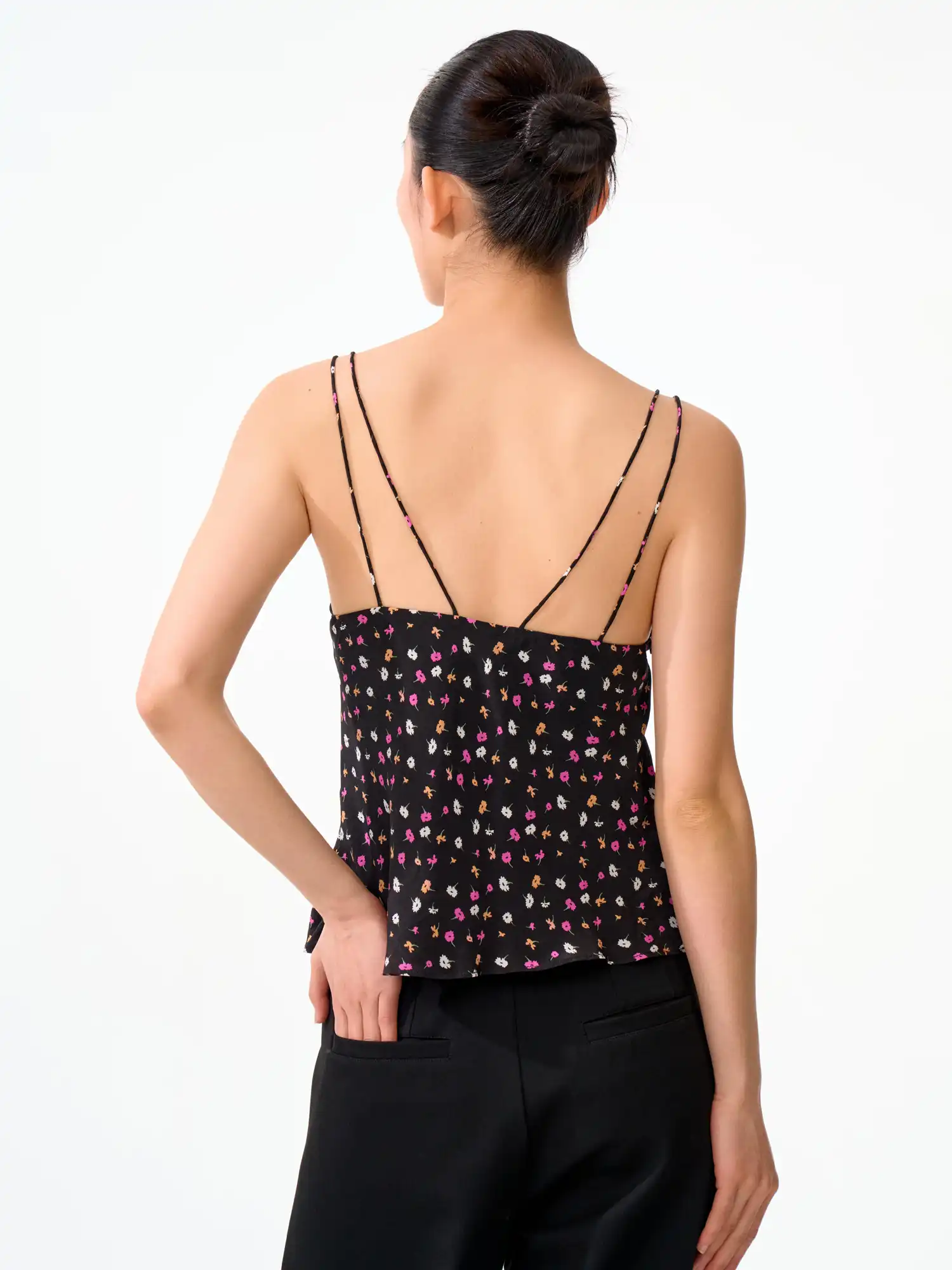 FIRST FLOOR Delicate Double Straps Floral Babydoll Cami Top | Canton Collective