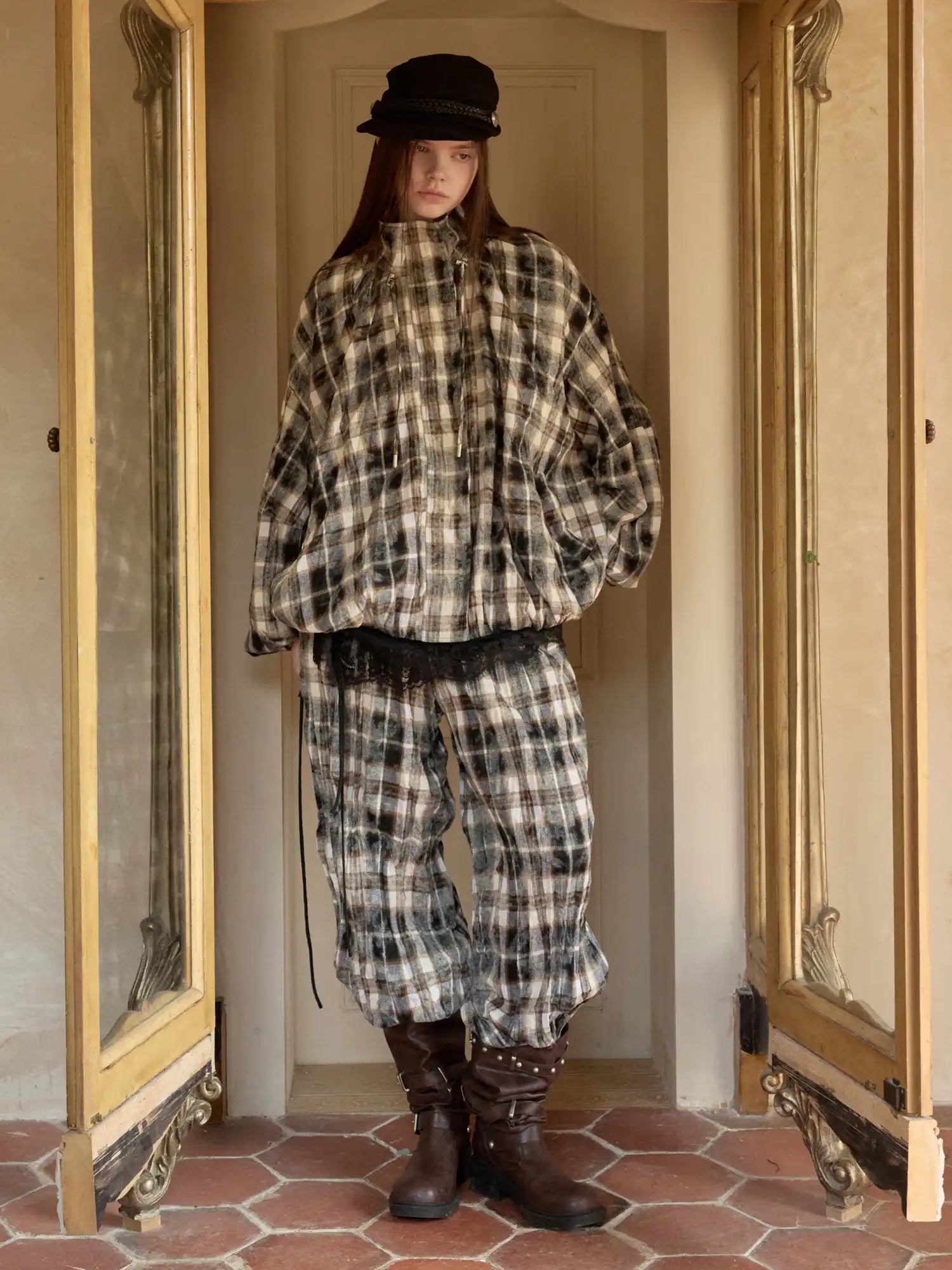 1Jinn Studio Detective Dolman Sleeve Plaid Jacket | Canton Collective
