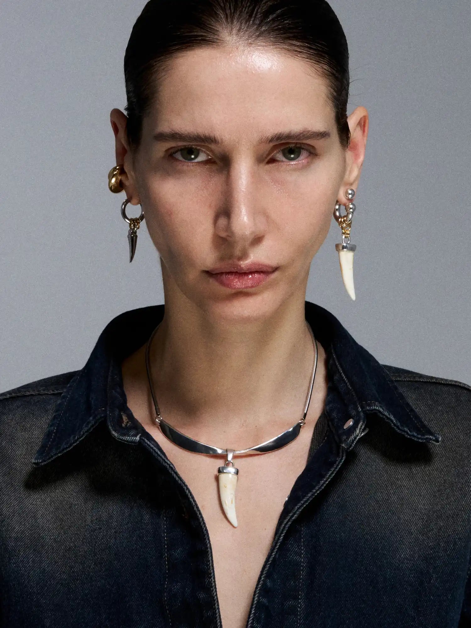 1Jinn M2M Distressed Bone Horn Choker | Canton Collective