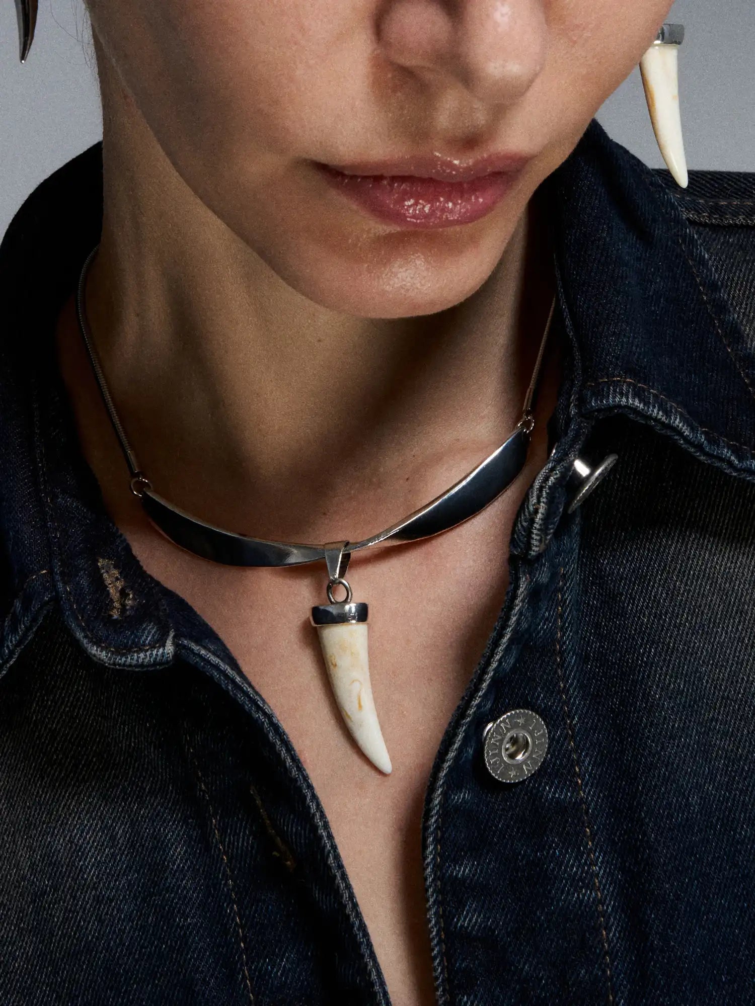 1Jinn M2M Distressed Bone Horn Choker | Canton Collective