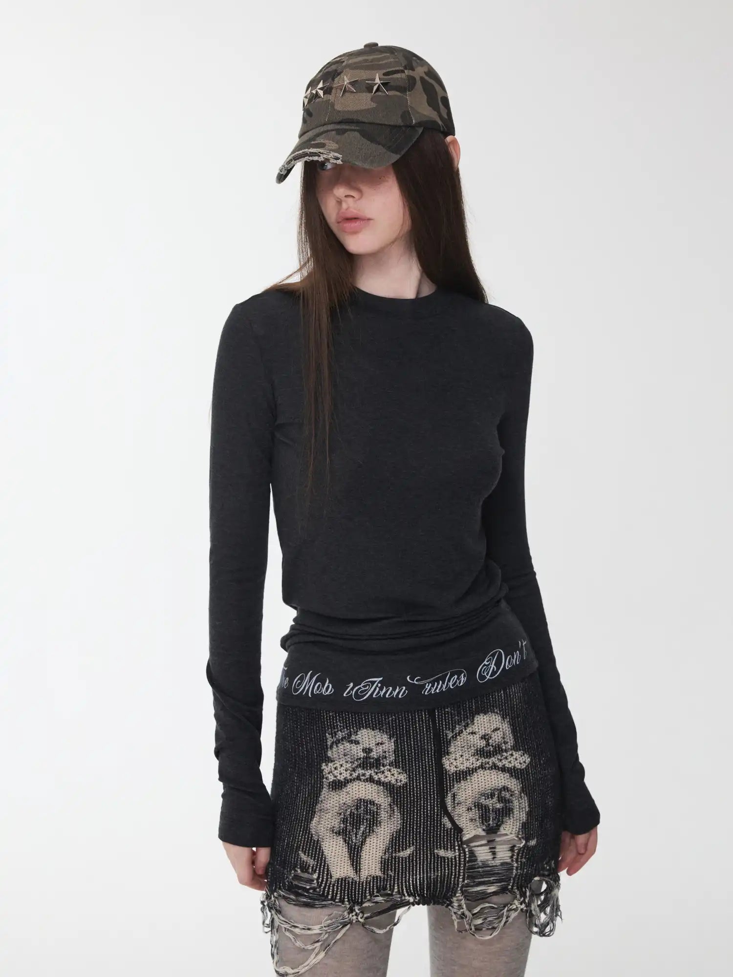 1Jinn Studio Distressed Camo Baseball Cap | Canton Collective