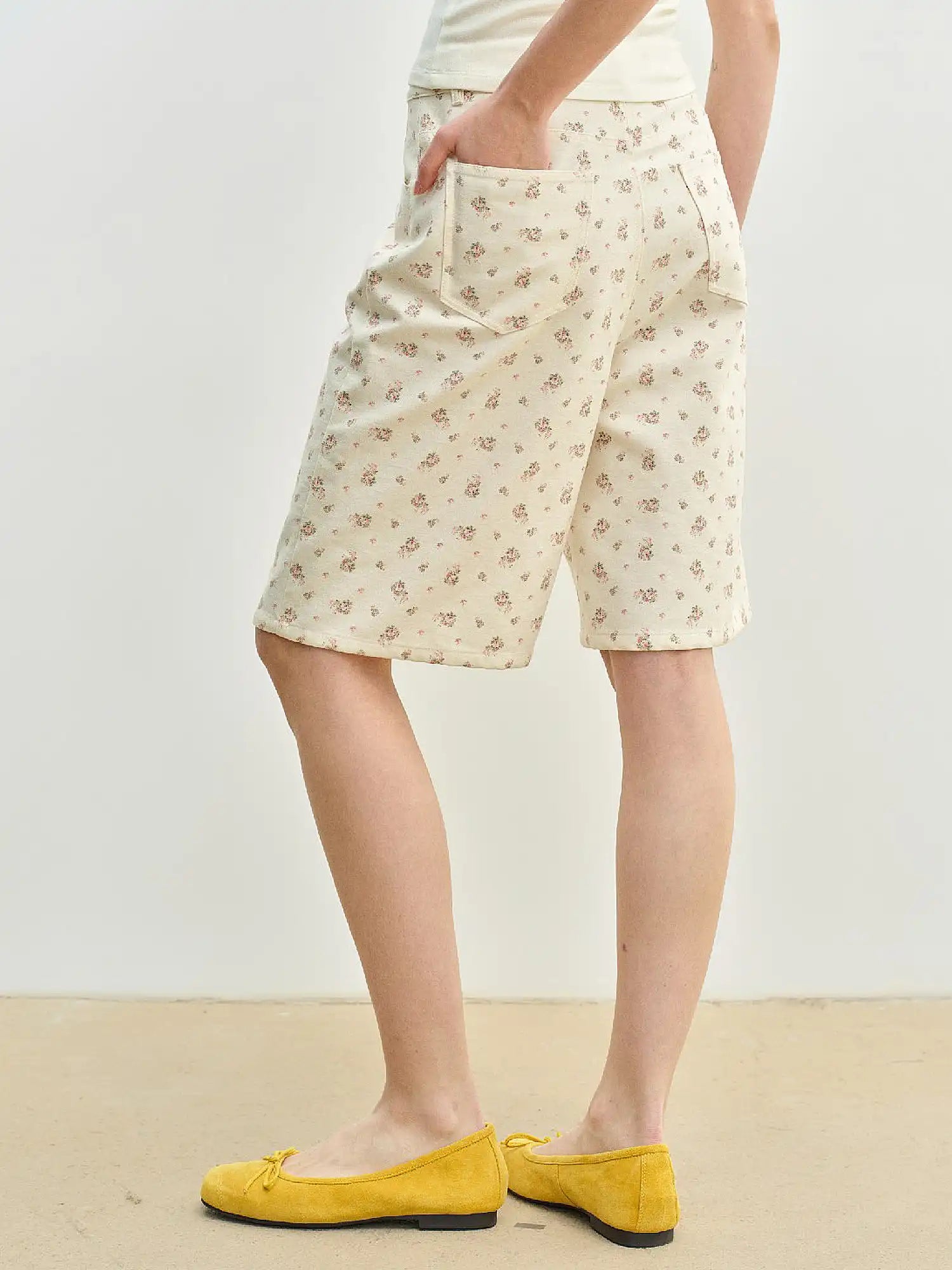Muse Naps Ditsy Floral High Rise Bermuda Shorts | Canton Collective