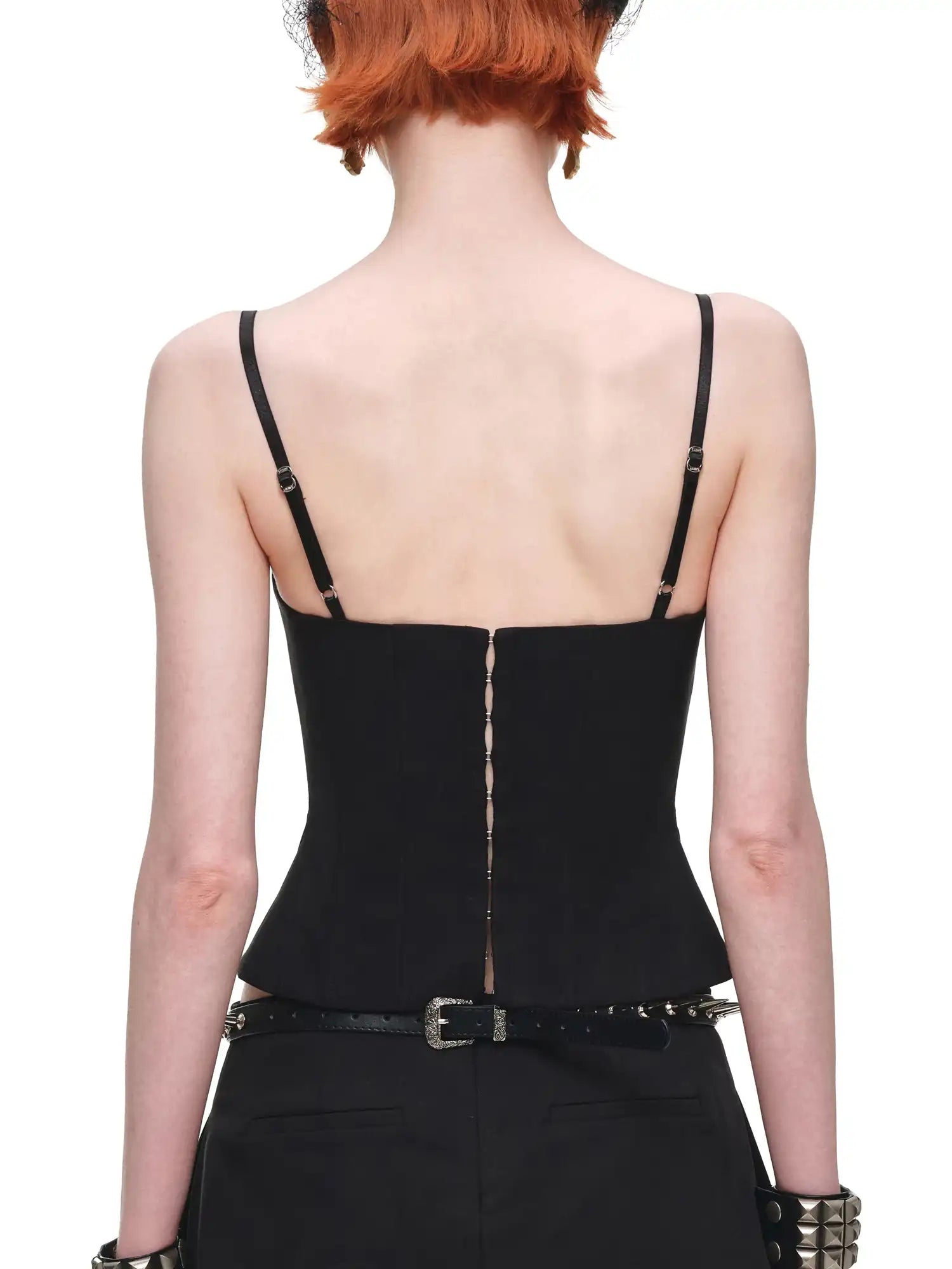 1Jinn Studio Double-Breasted Layered Lace Corset Top | Canton Collective